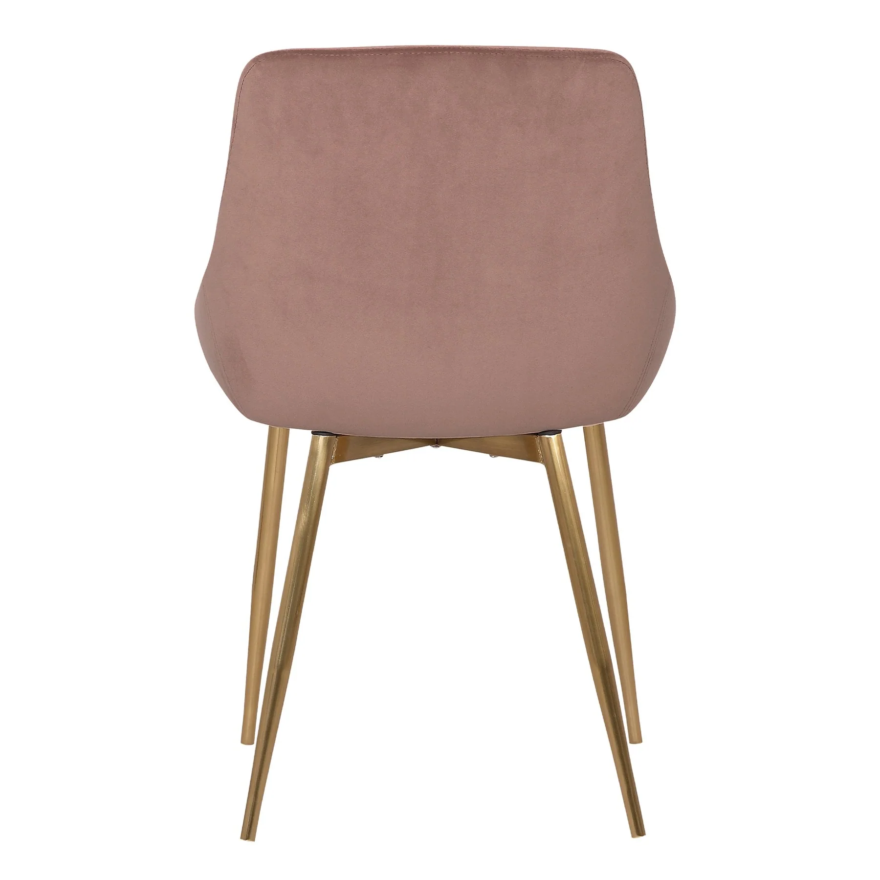 Heidi Blush Velvet Dining Accent Chair with Gold Metal Legs - Image 5