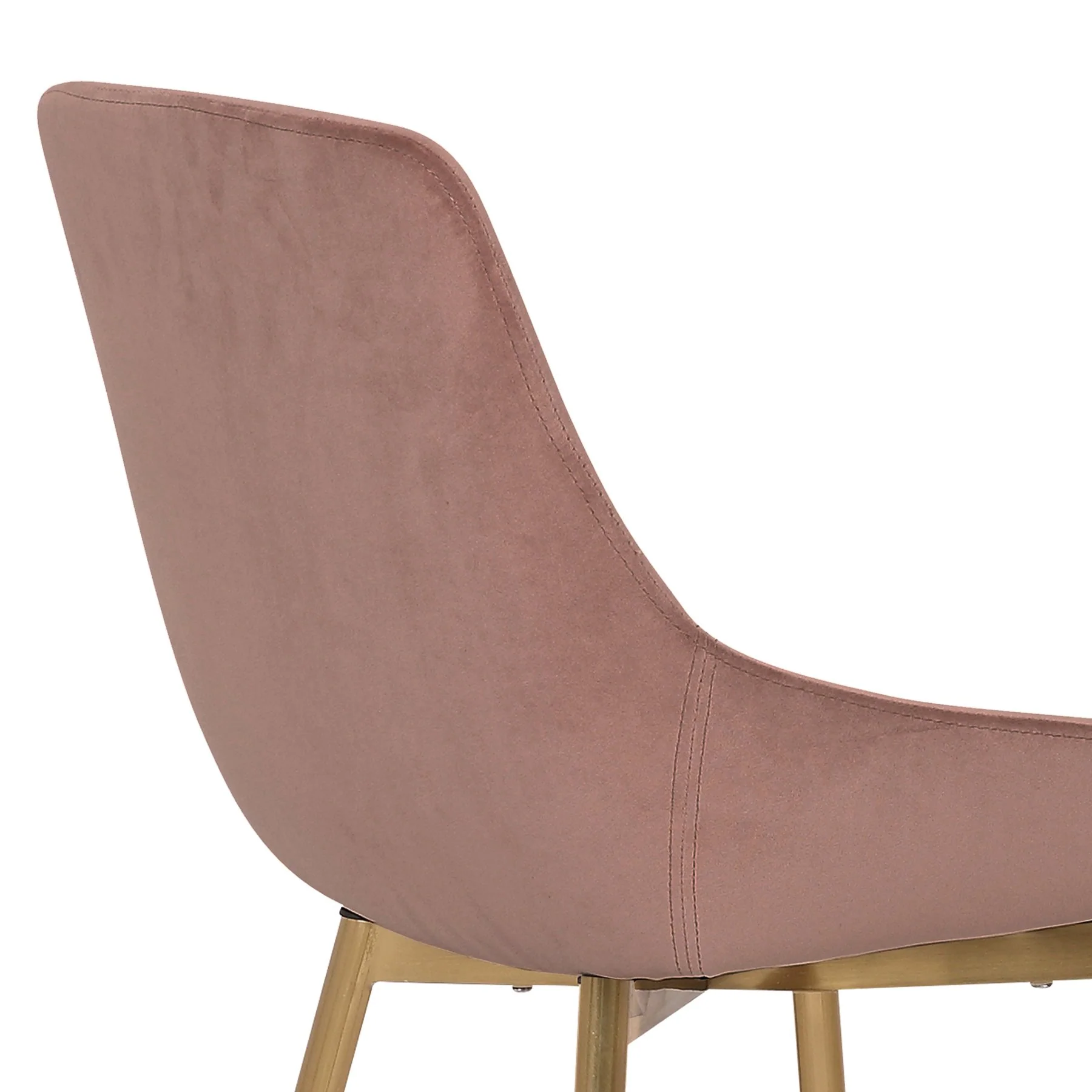 Heidi Blush Velvet Dining Accent Chair with Gold Metal Legs - Image 7