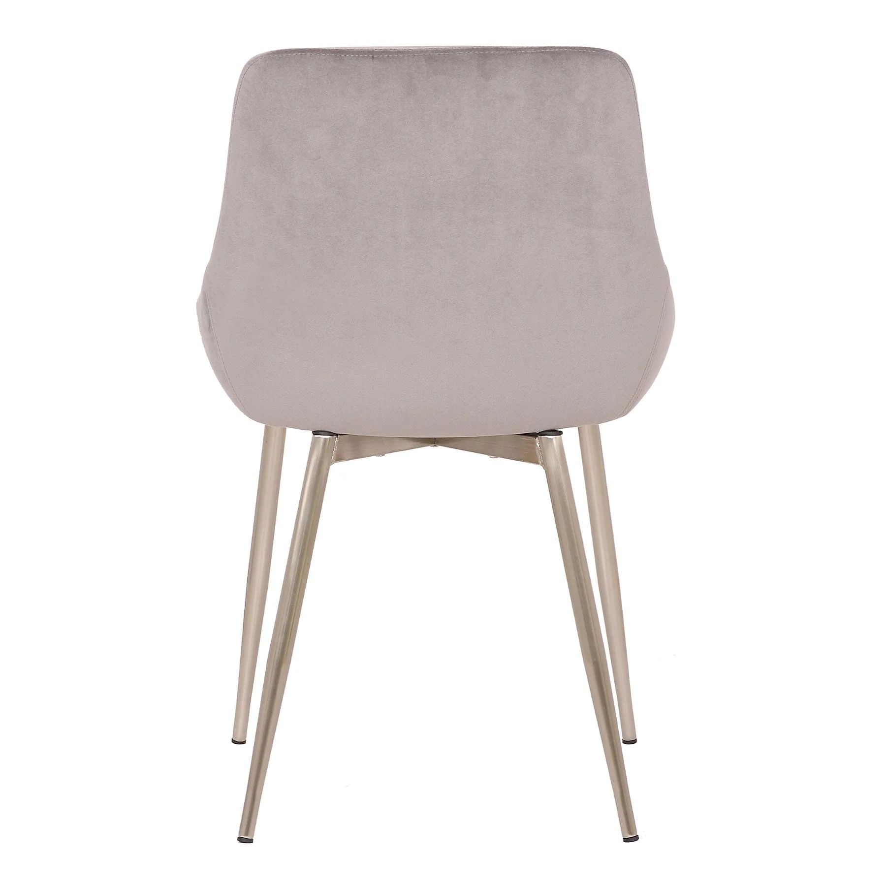 Heidi Gray Velvet Dining Accent Chair with Chrome Metal Legs - Image 5