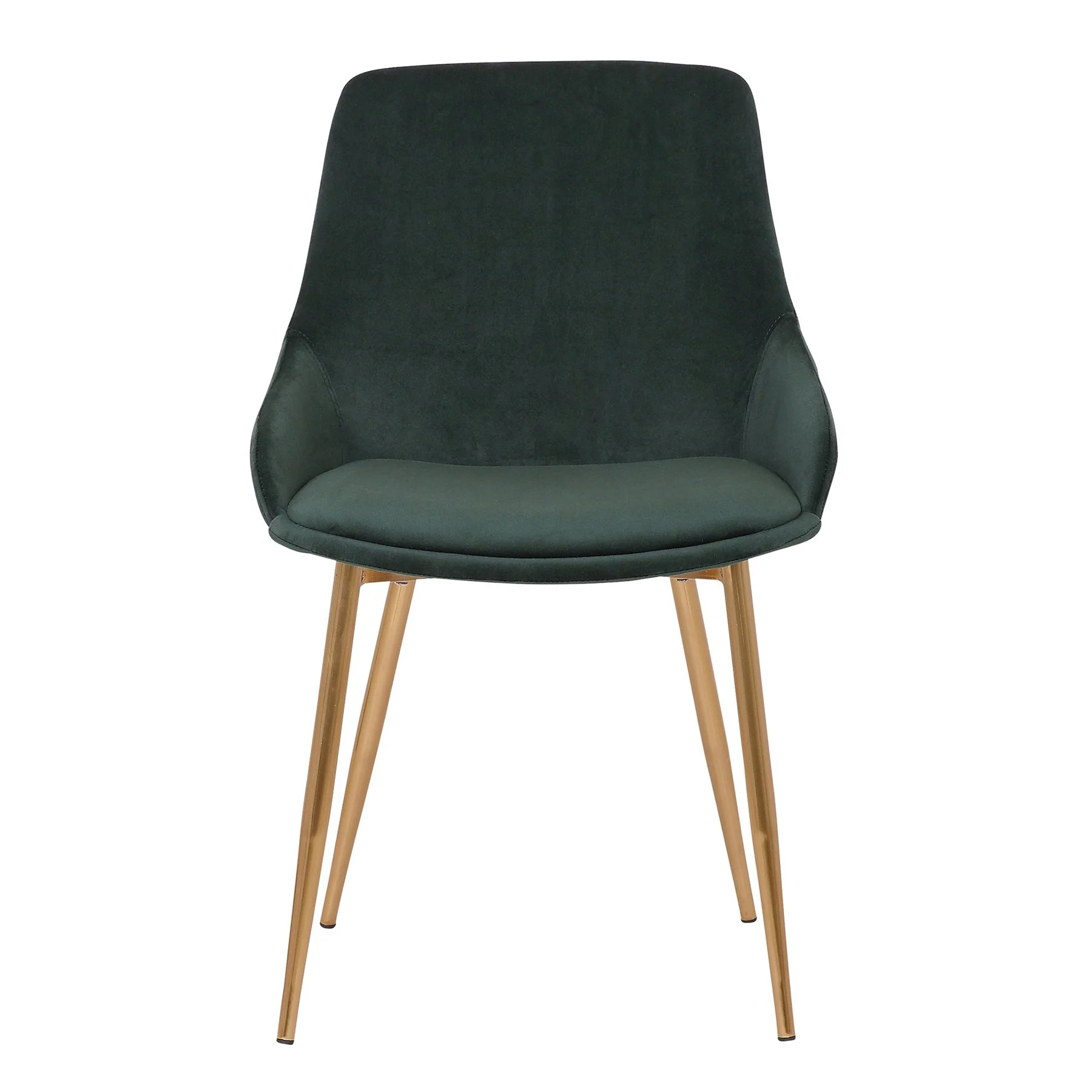 Heidi Green Velvet Dining Accent Chair with Gold Metal Legs - Image 2