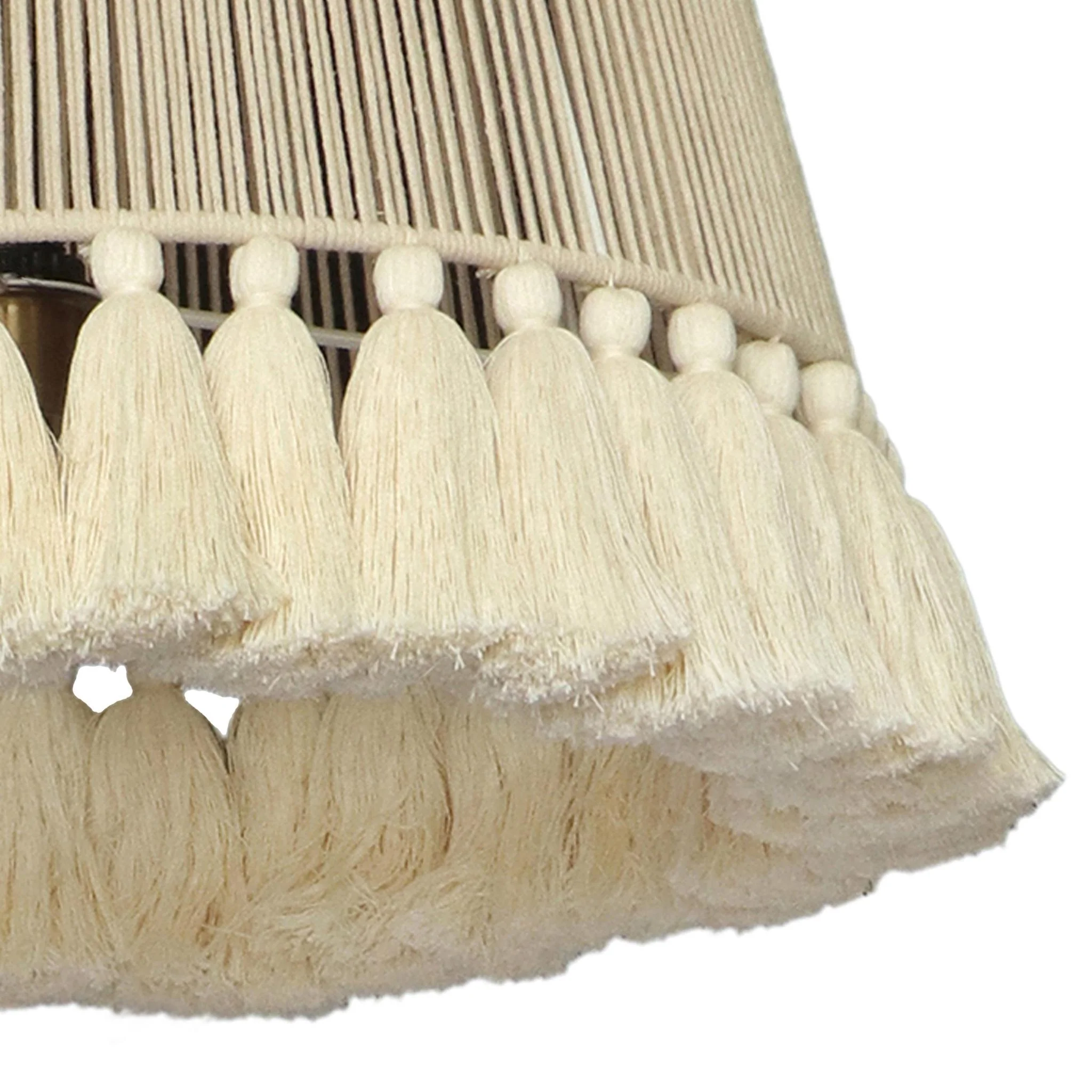 Helen White Cotton Tasseled Pendant Lamp - Image 5