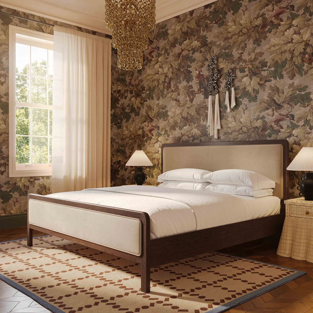 Hella Taupe Velvet King Bed - Image 2