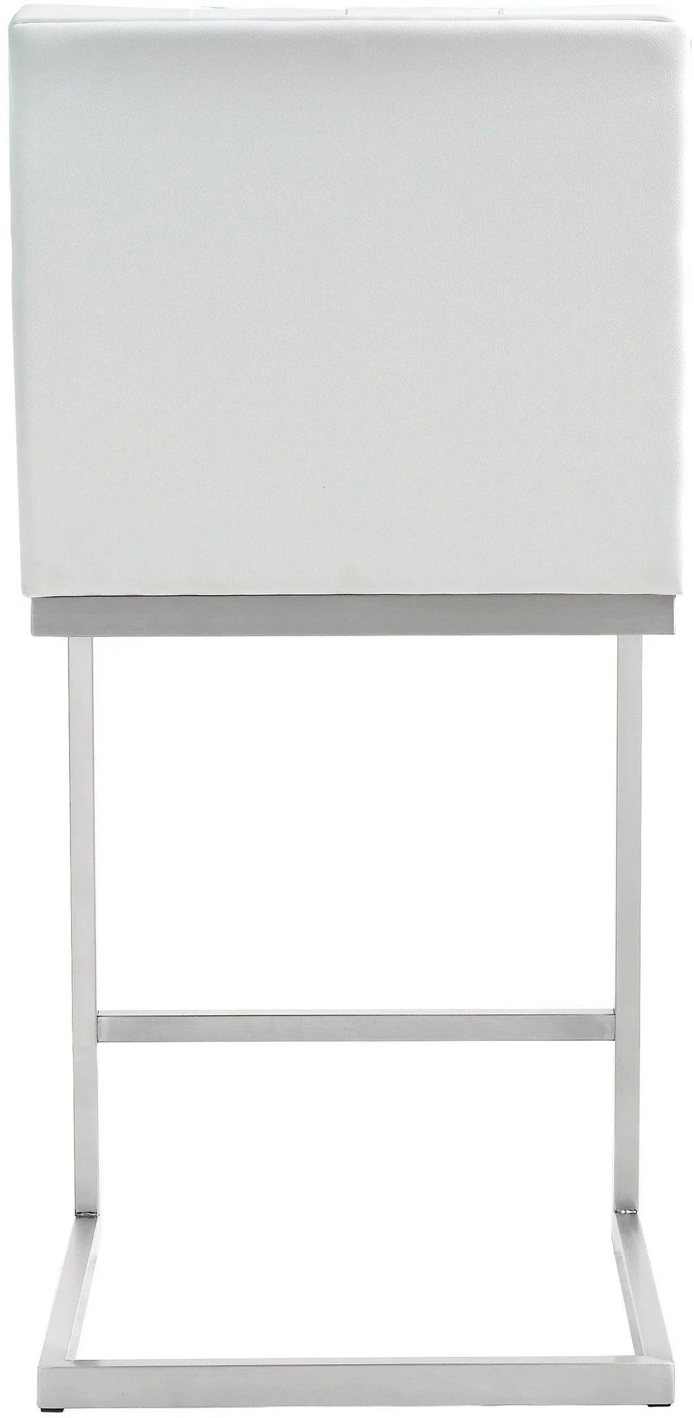 Helsinki White Performance Vegan Leather and Stainless Steel Counter Stool - Set of 2 - Image 6