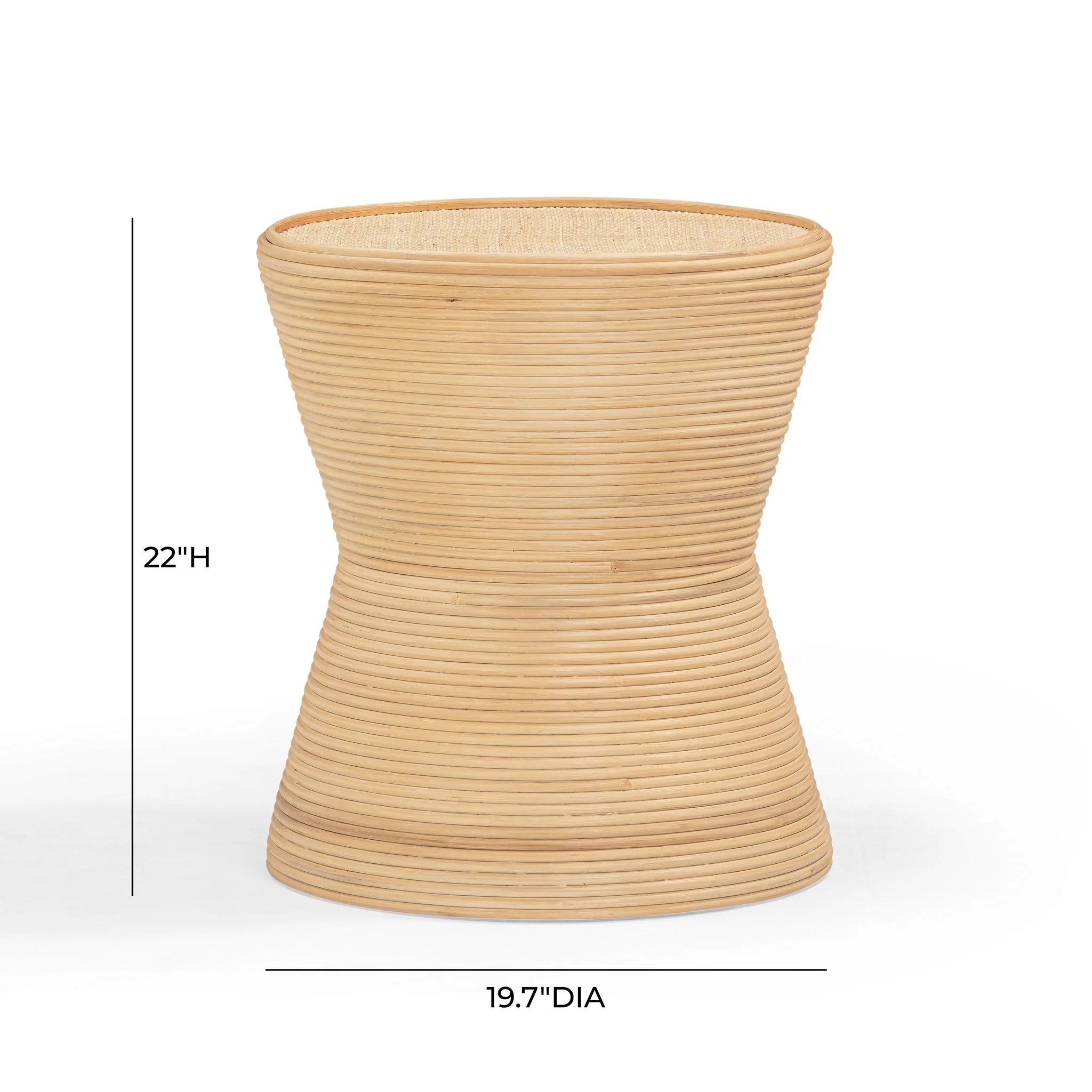 Henri Natural Rattan Side Table - Image 6