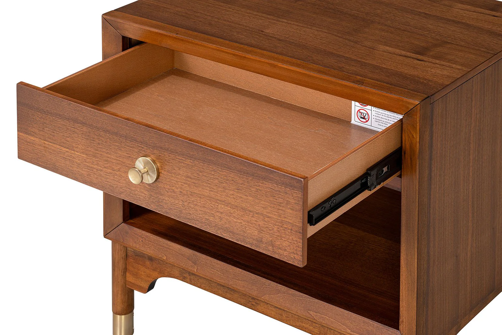 Hepburne Nightstand w/ USB & LED, Walnut - Image 2