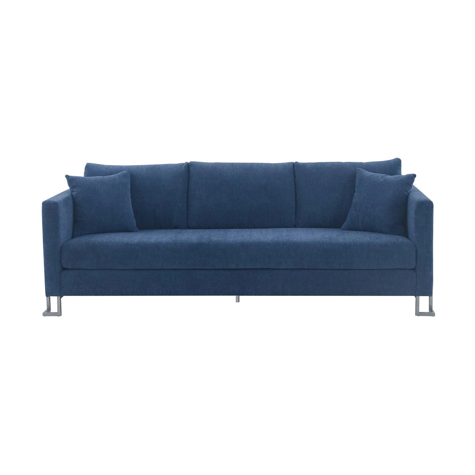 Heritage 2 Piece Blue Fabric Upholstered Sofa & Chair Set - Image 4