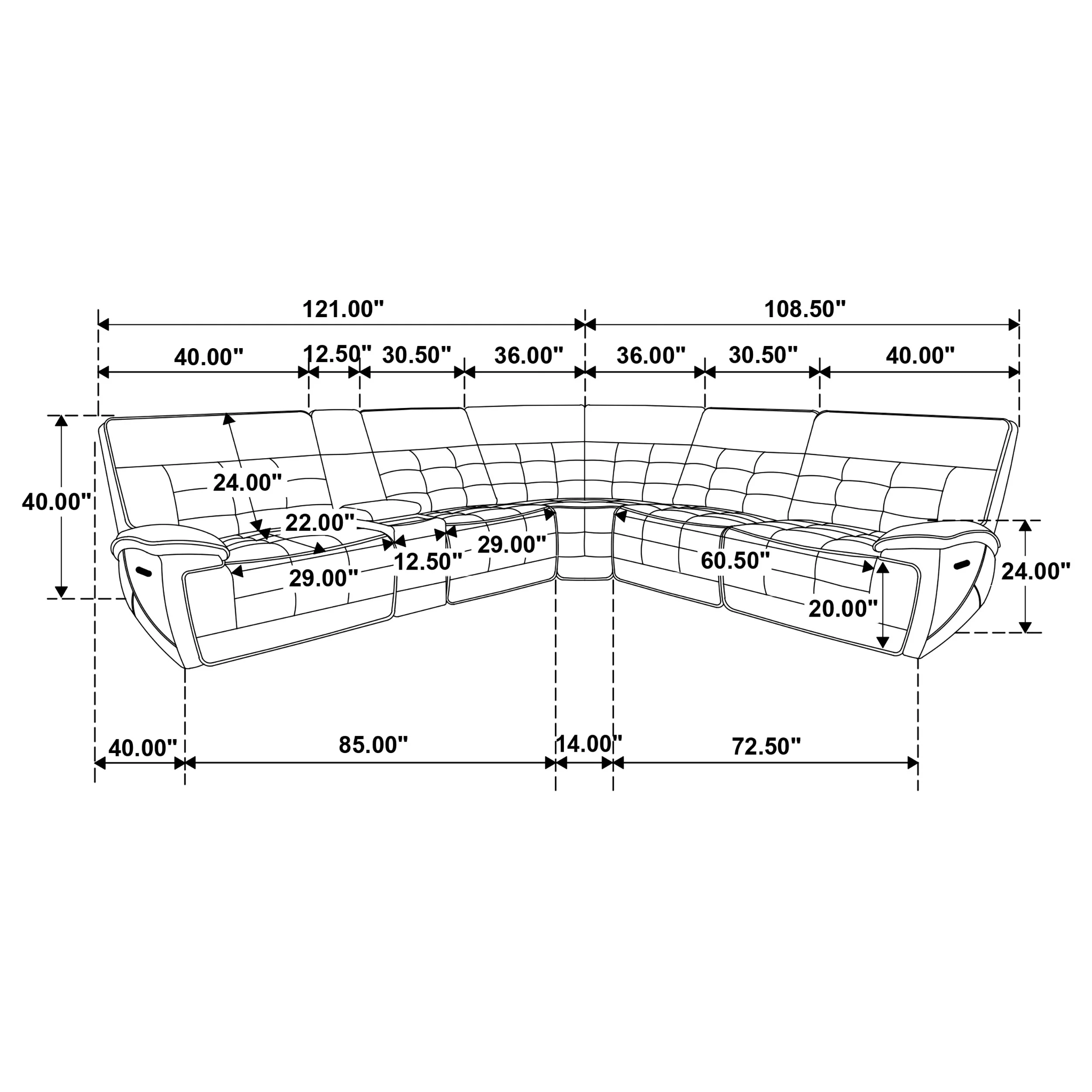 Hewitt Dual Power Reclining Sectional - Image 10
