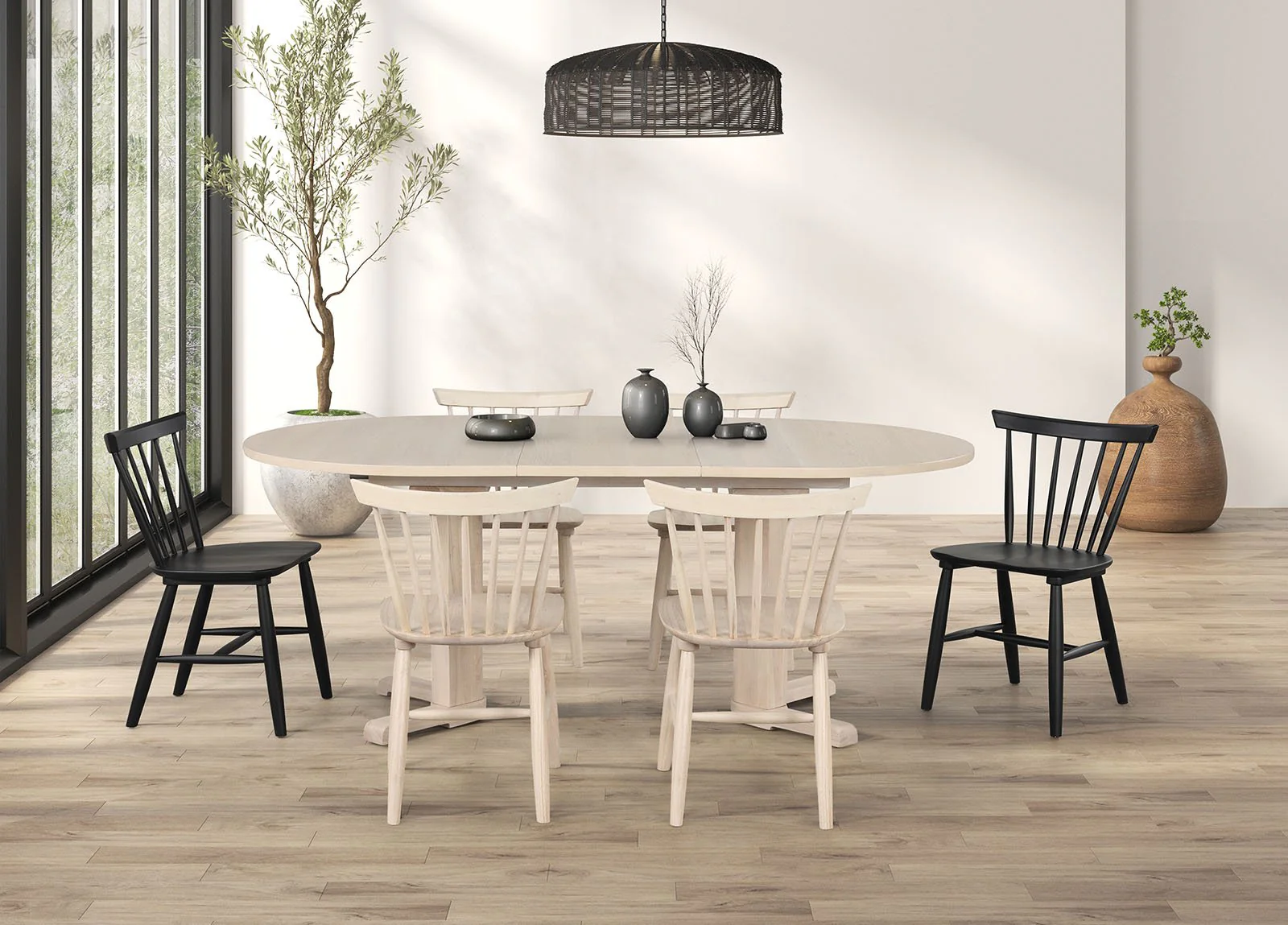 Hines 7 Pc. Oval Dining Set, Multi (2Bk + 4Nt) - Image 2