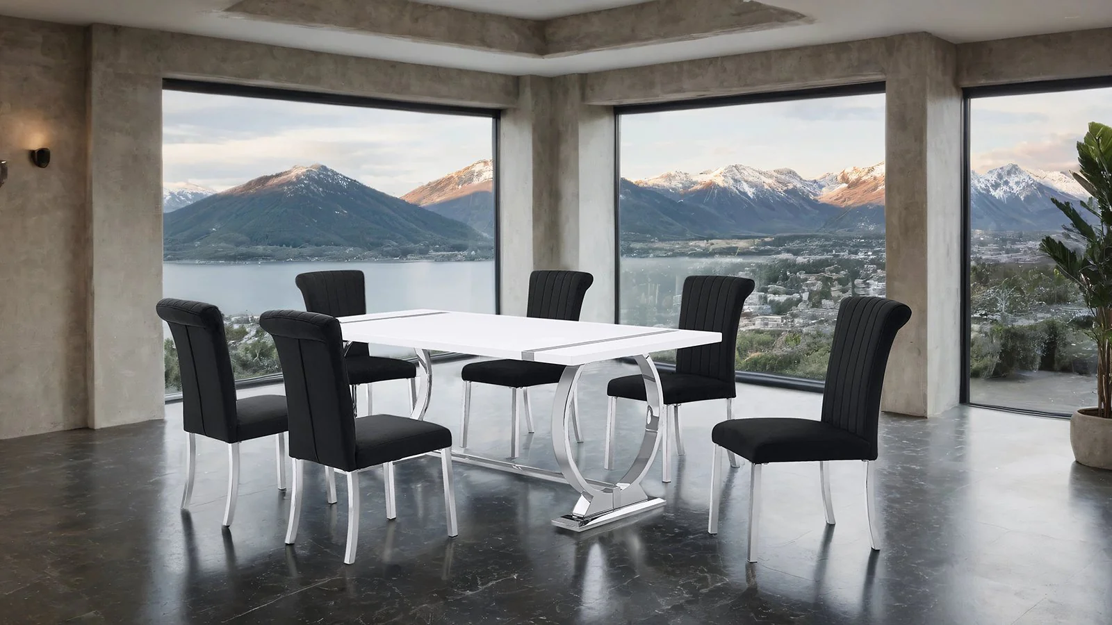 Holbaek 7 Pc. Dining Table Set, Silver - 80", SB Chair - Image 2