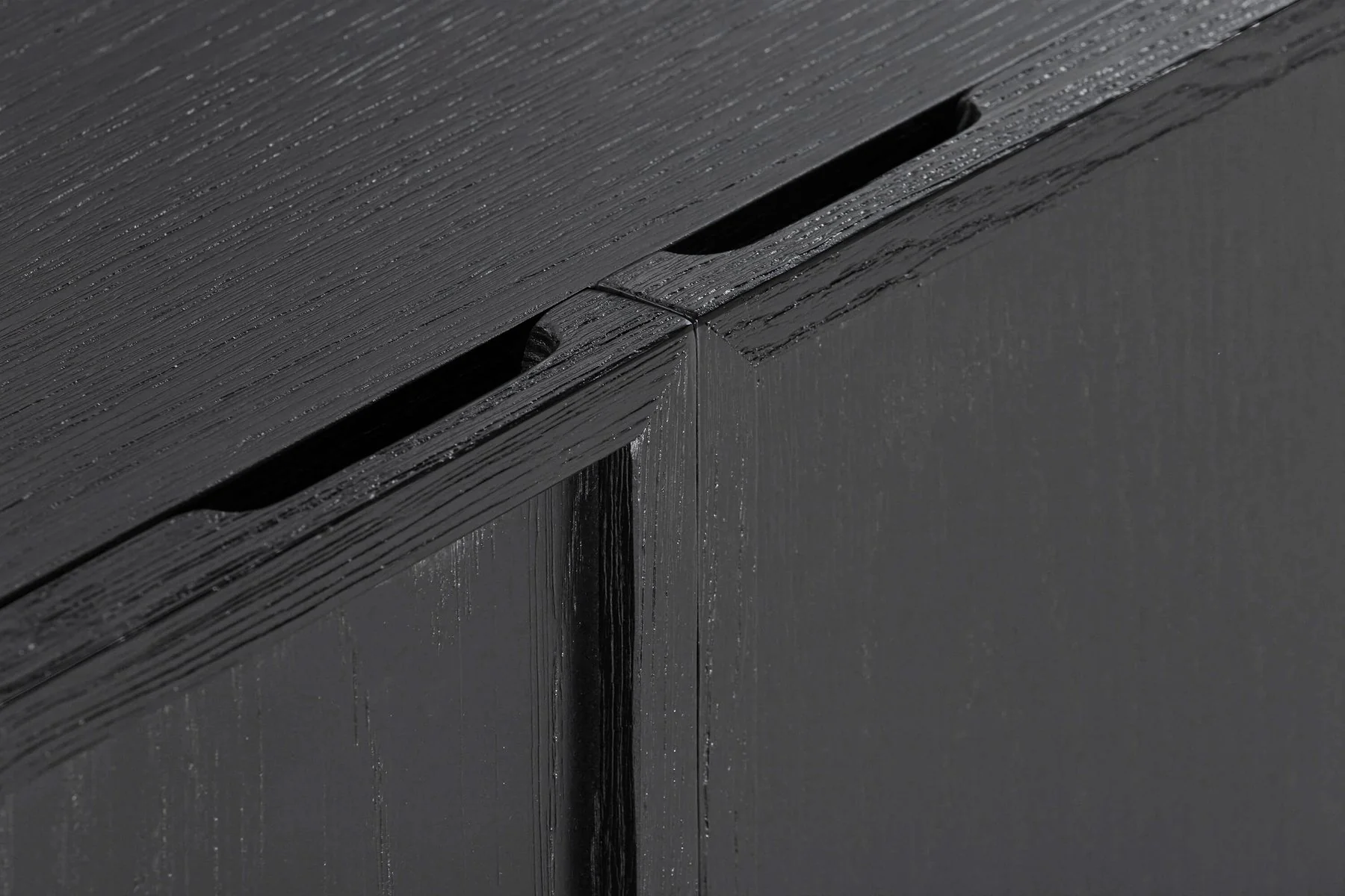 Holland 4 Door Sideboard Buffet in Black Brushed Oak Wood - Image 5