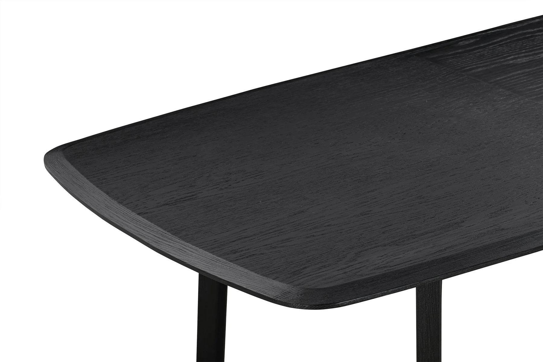 Holland Extendable Rectangle 98" Dining Table in Black Brushed Oak - Image 4