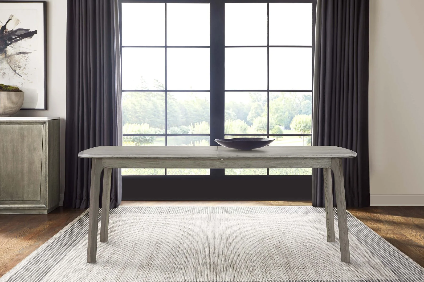 Holland Extendable Rectangle 98" Dining Table in Gray Oak - Image 7