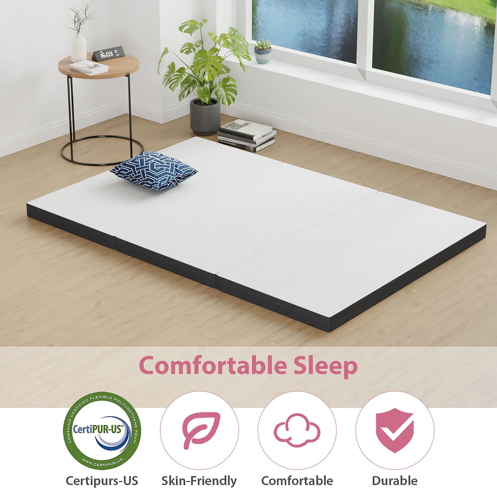 Hollyhock 3" Full Tri-Fold Memory Foam Topper - Image 3