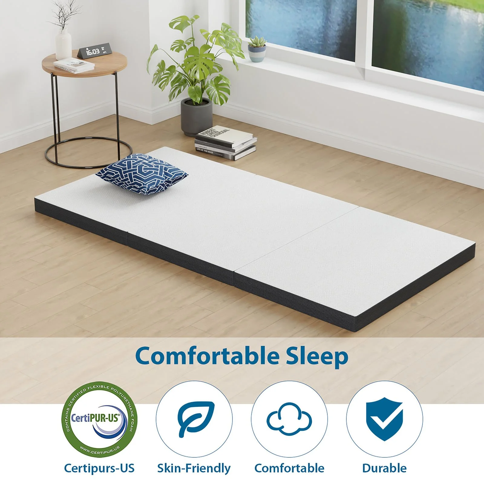 Hollyhock 3" TXL Tri-Fold Memory Foam Topper - Image 3