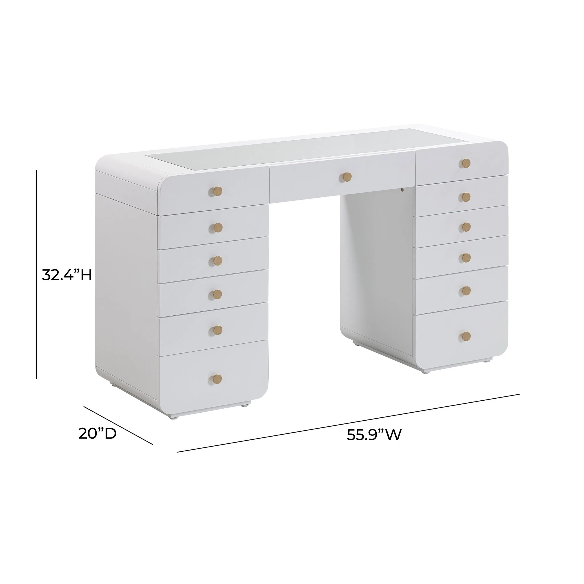 Hollywood White Vanity Desk - Image 7
