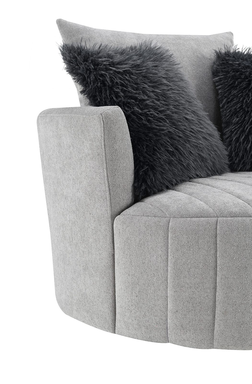 Hoople Swivel Chair, Channeled, Dark Gray - Image 10