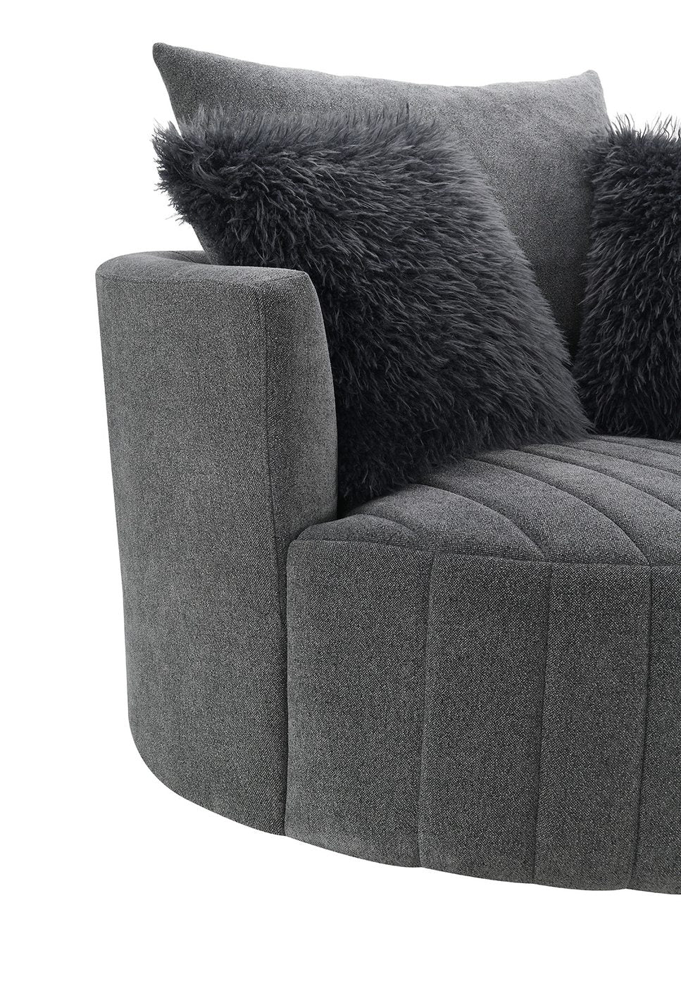 Hoople Swivel Chair, Channeled, Dark Gray - Image 8