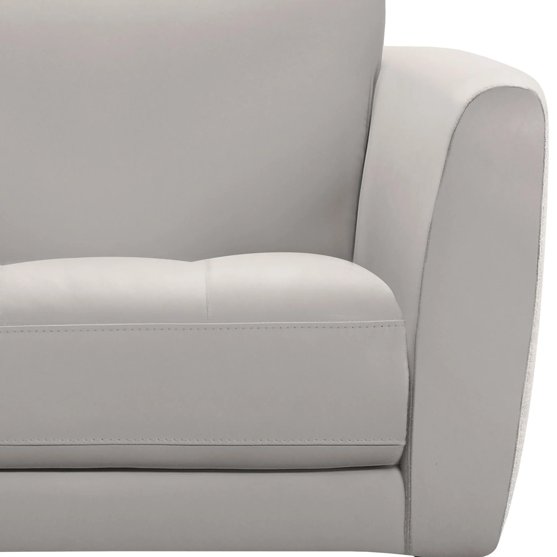 Hope Contemporary Chair in Genuine Dove Gray Leather with Black Metal Legs - Image 3