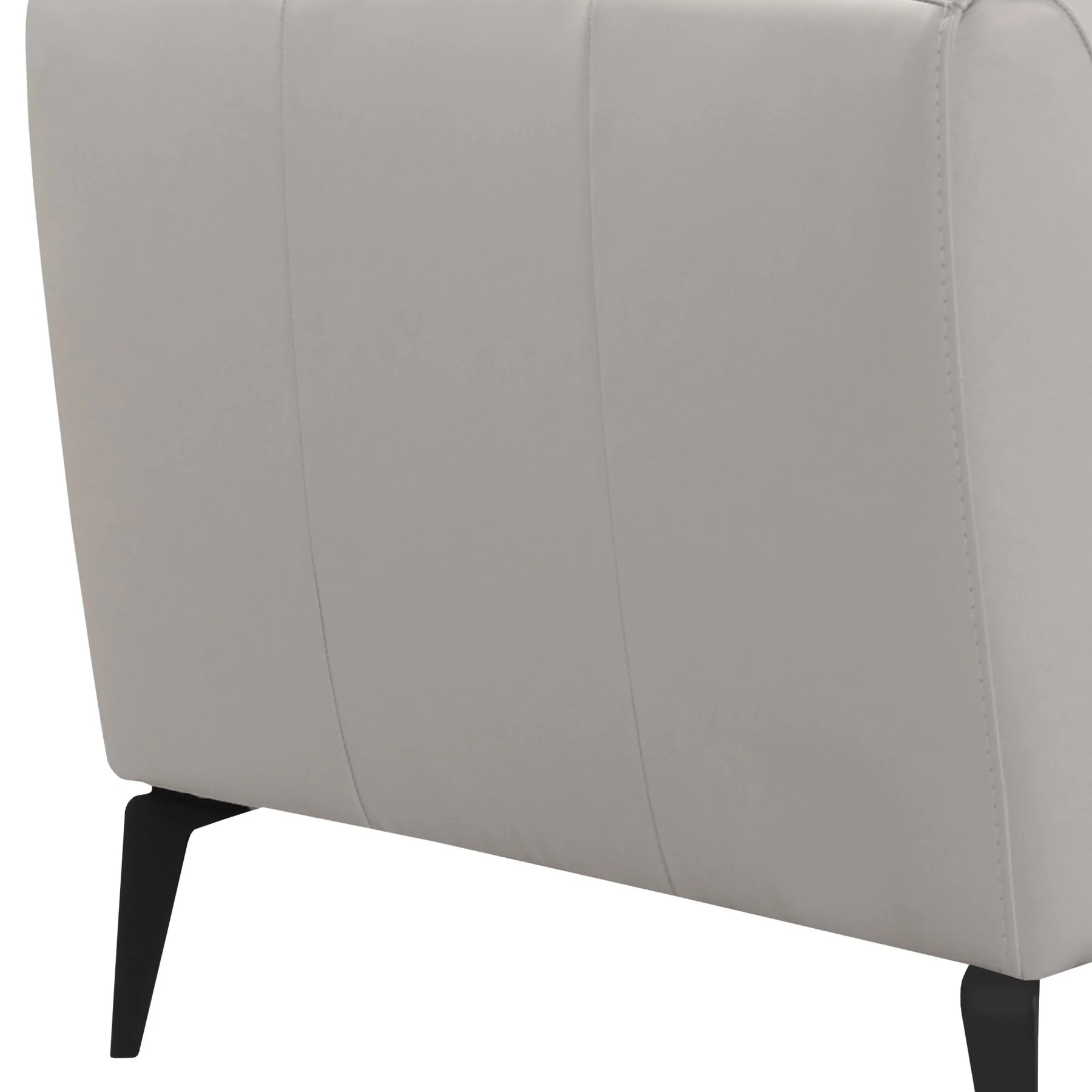 Hope Contemporary Chair in Genuine Dove Gray Leather with Black Metal Legs - Image 4