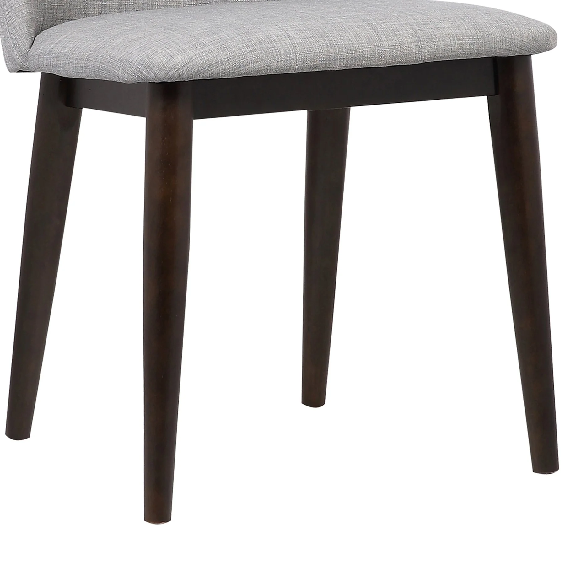 Horizon Contemporary Dining Chair in Light Gray Fabric with Brown Wood Legs - Set of 2 - Image 7