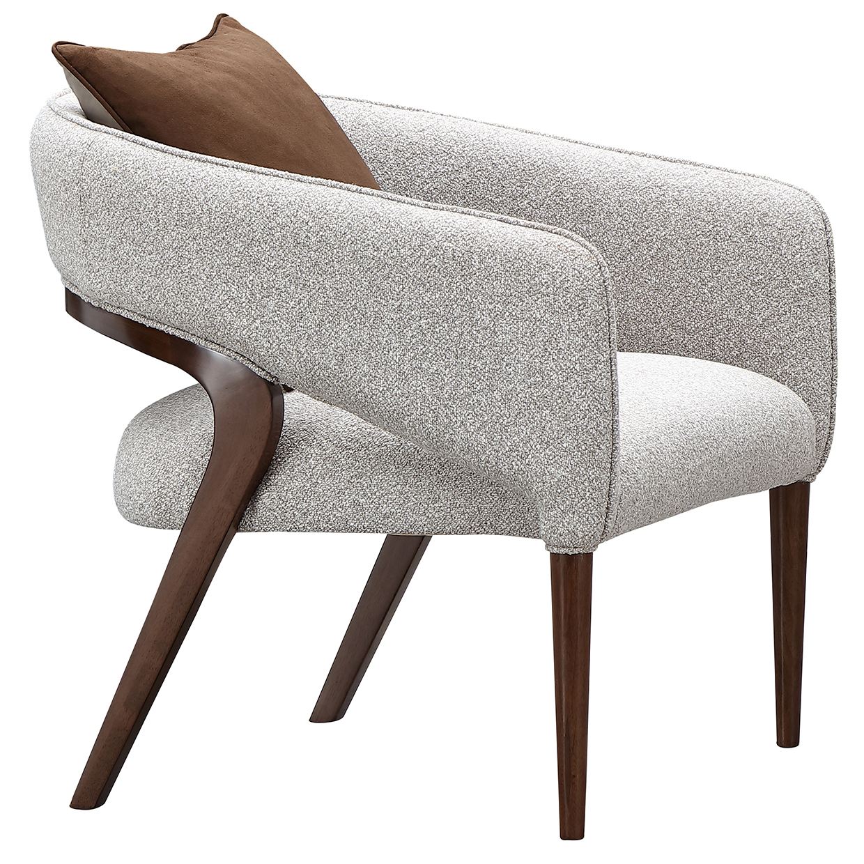 Houston Accent Chair - Pebble/Walnut - Image 3