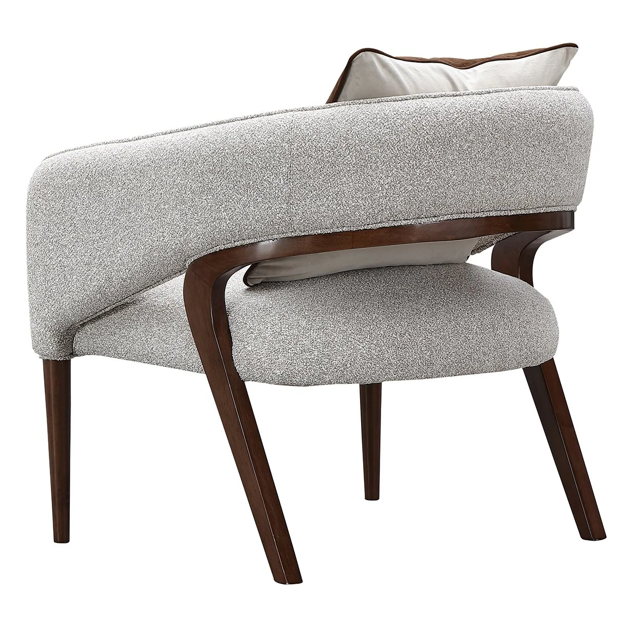 Houston Accent Chair - Pebble/Walnut - Image 6