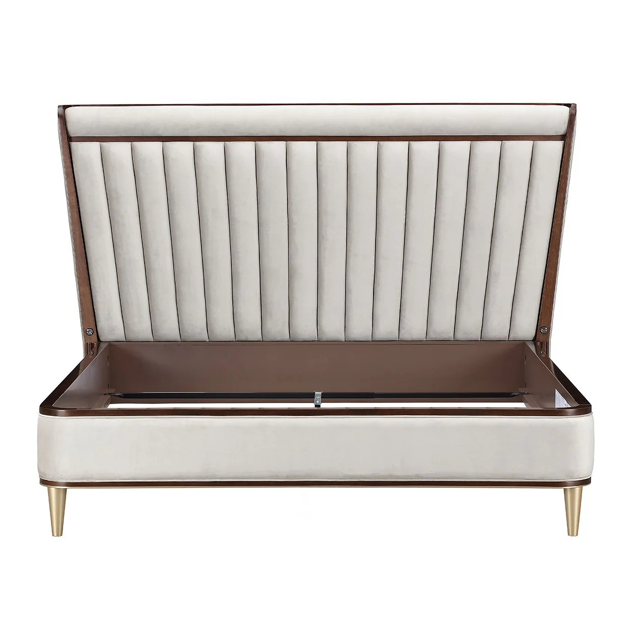 Houston Eastern King Channel Tufted Panel Bed - Porcini/Walnut - Image 9
