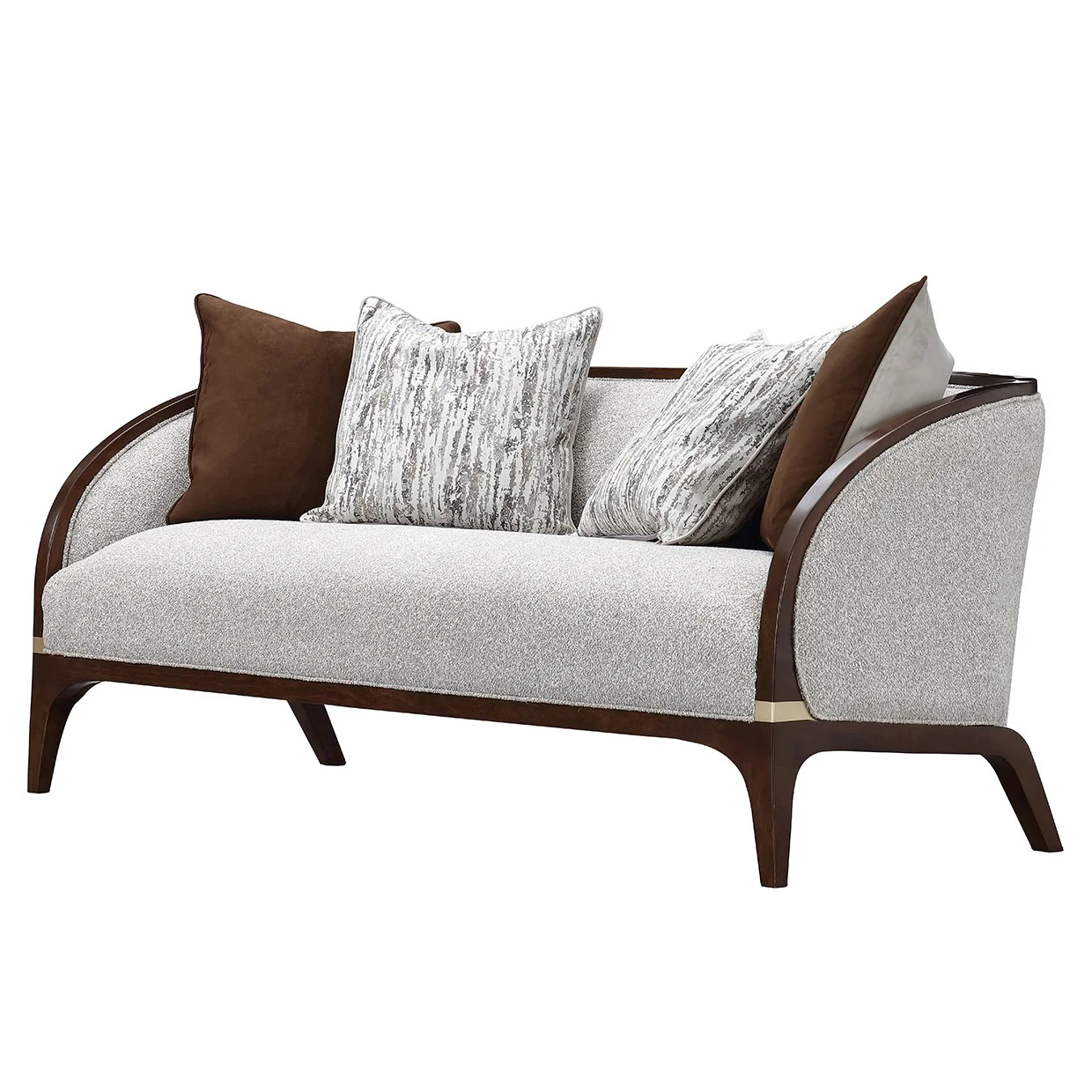 Houston Loveseat - Pebble/Walnut - Image 11