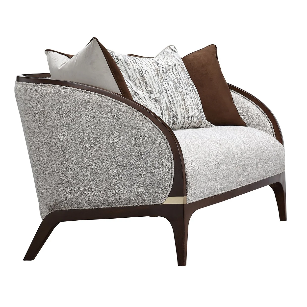Houston Loveseat - Pebble/Walnut - Image 3