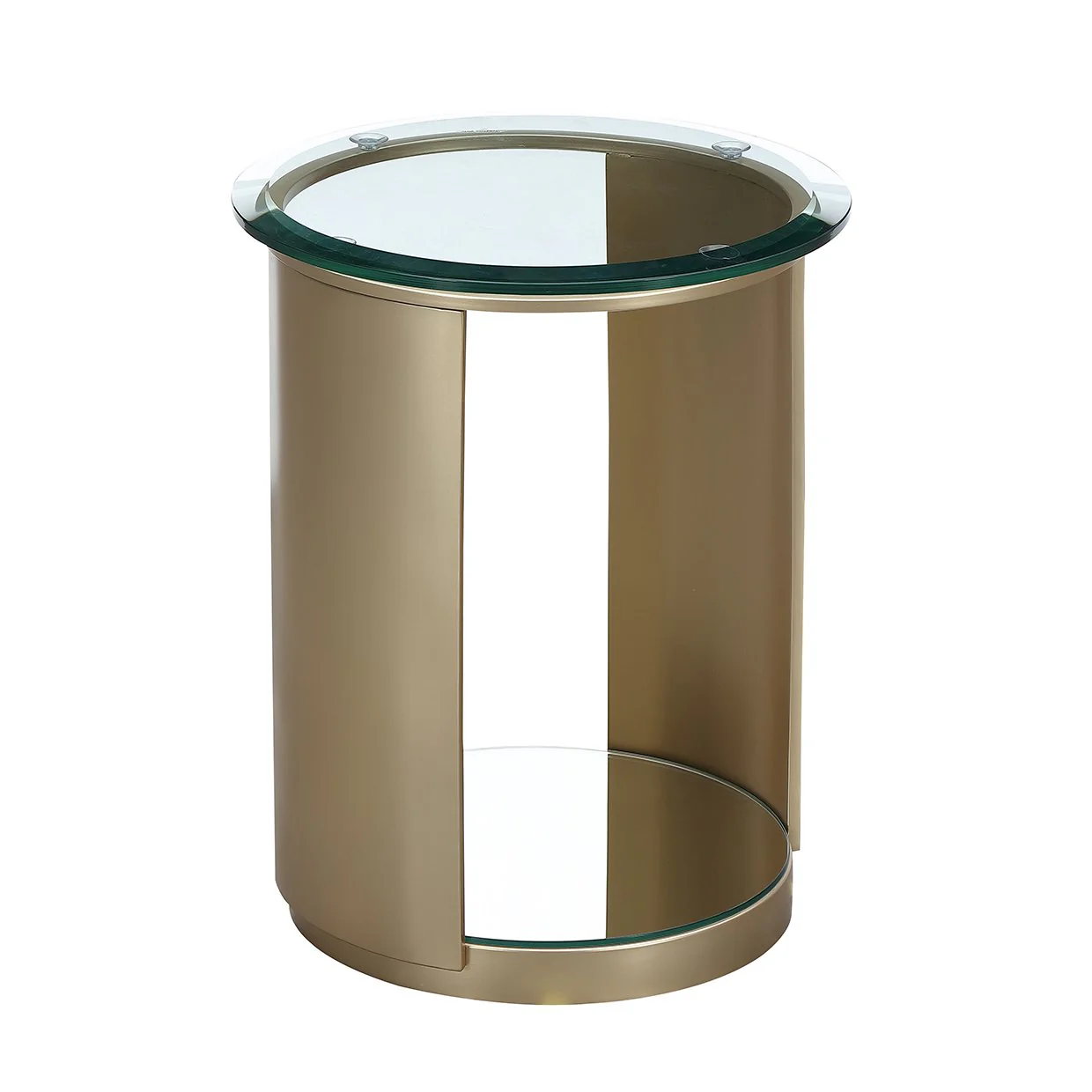 Houston Round Chairside Table - Brushed Gold - Image 4