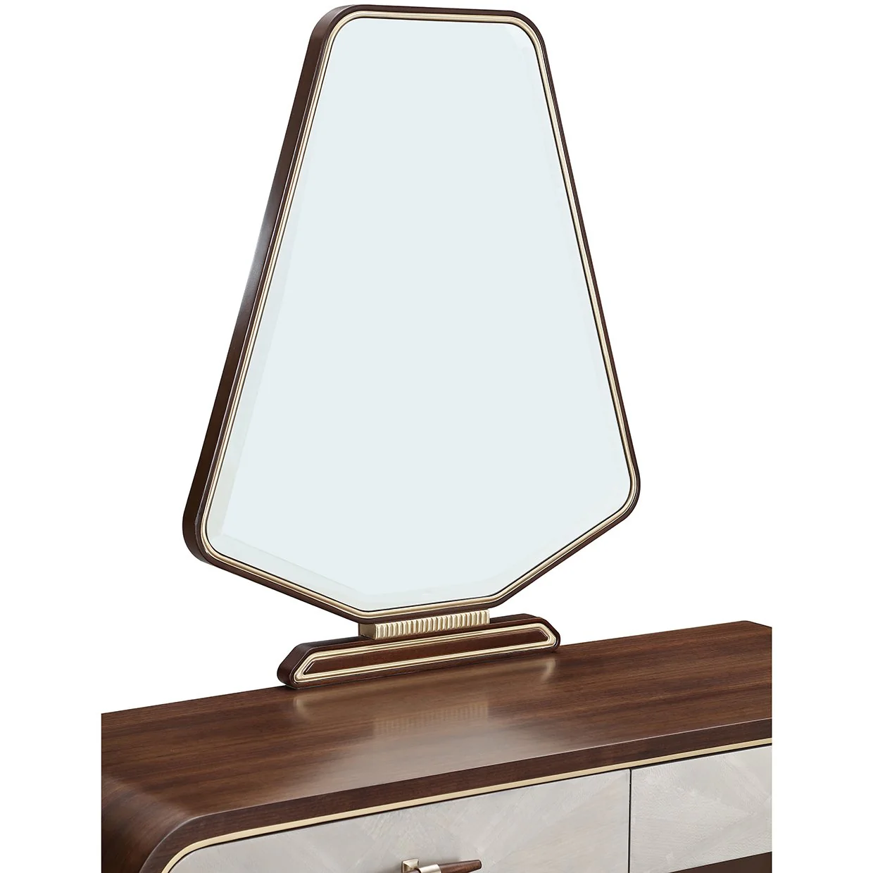 Houston Vanity Table with Mirror - Walnut - Image 4