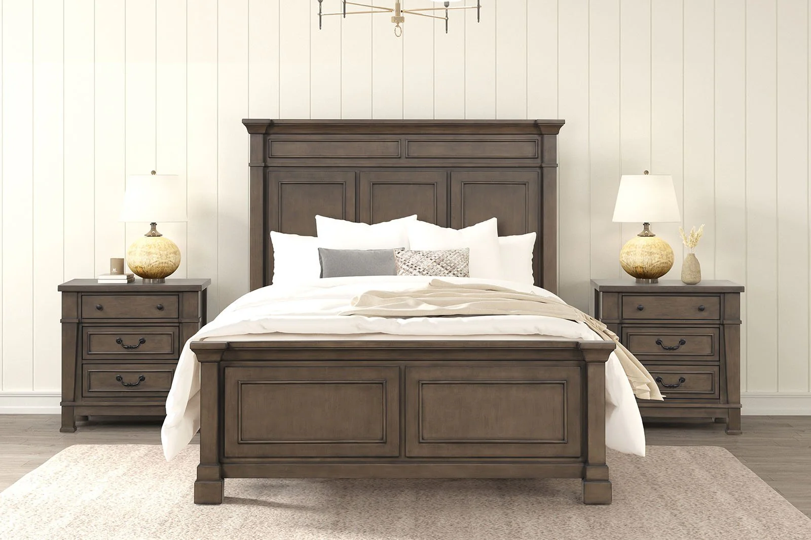 Huddersfield Queen Bed, Dark Walnut - Image 2