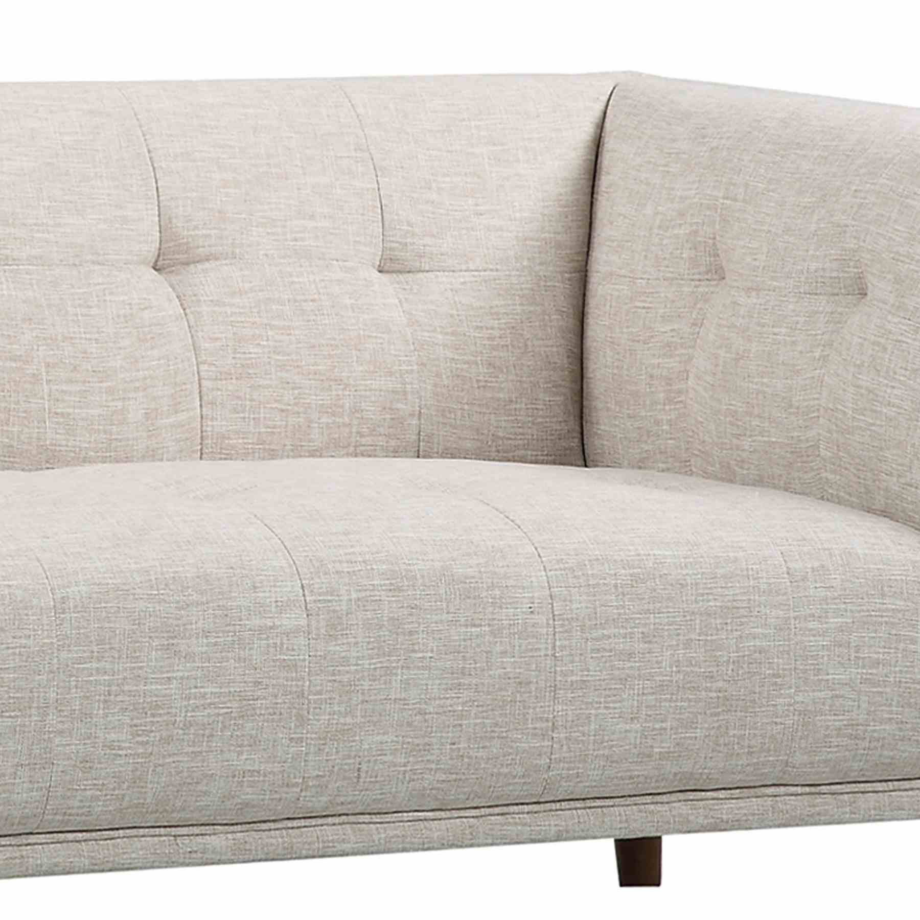 Hudson Mid-Century Button-Tufted Loveseat in Beige Linen and Walnut Legs - Image 4