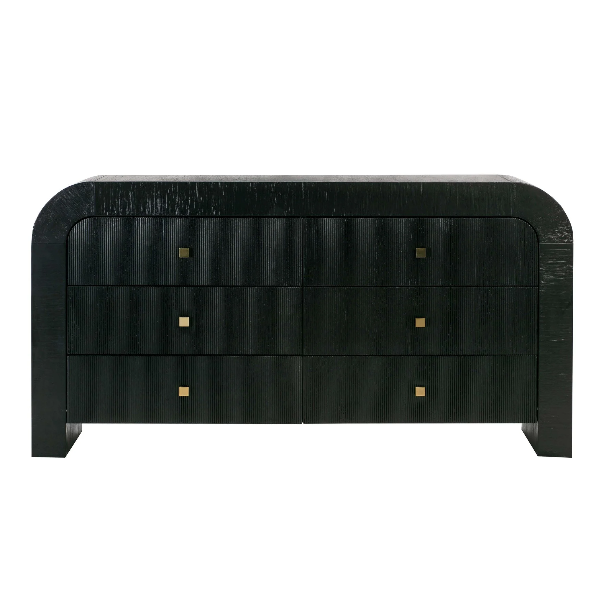 Hump 6 Drawer Black Dresser - Image 3