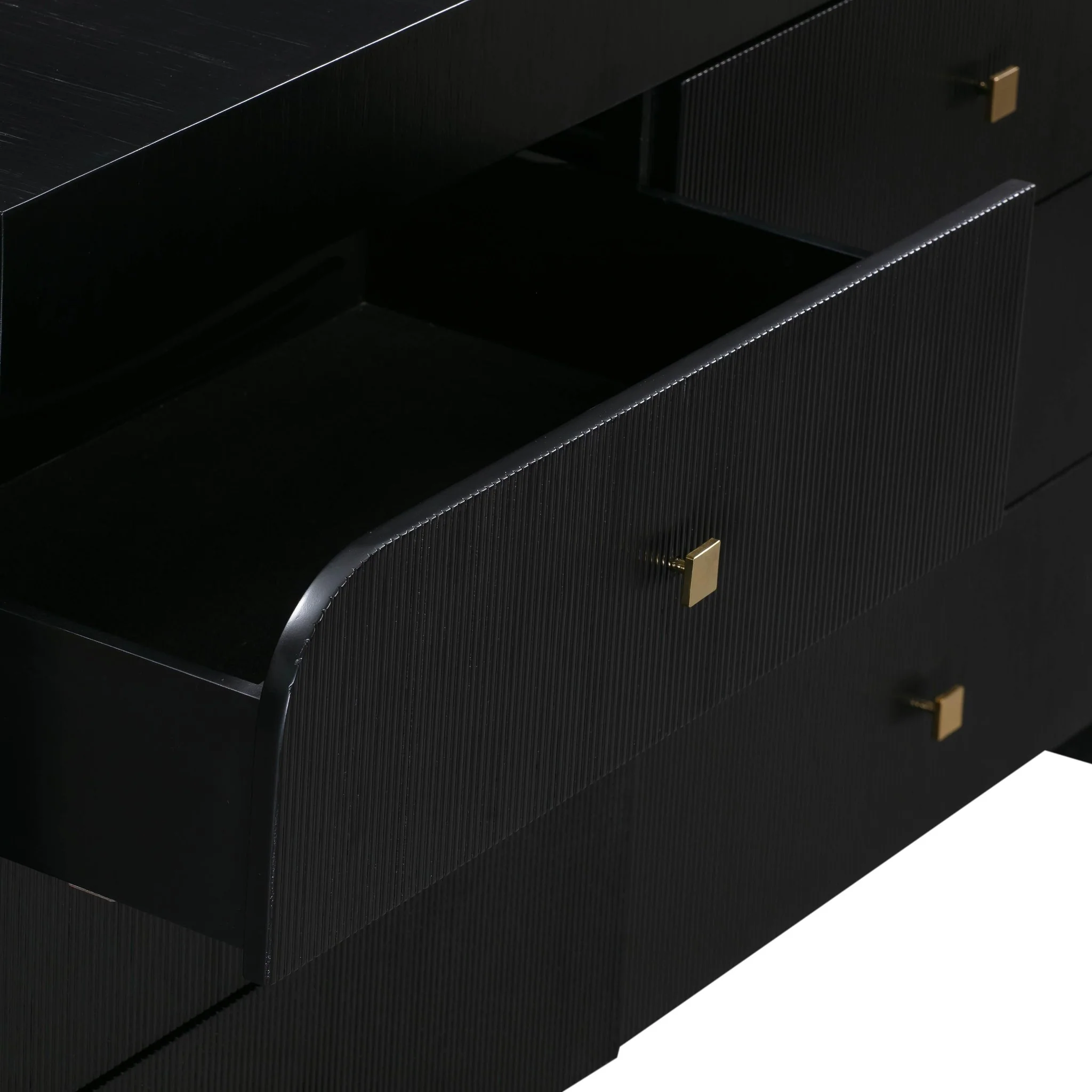Hump 6 Drawer Black Dresser - Image 6