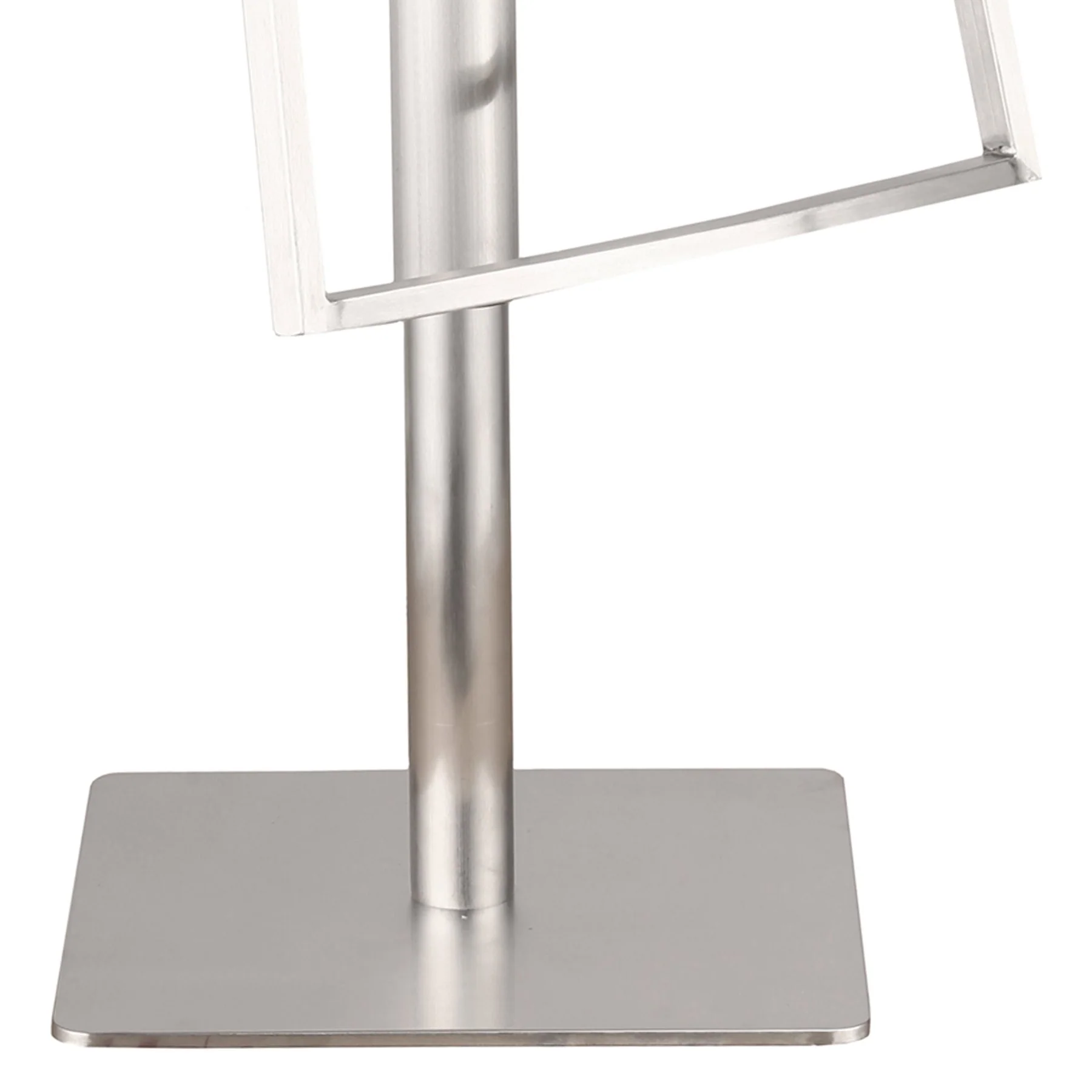 Ibiza Adjustable Brushed Stainless Steel Barstool in Gray Faux Leather - Image 3