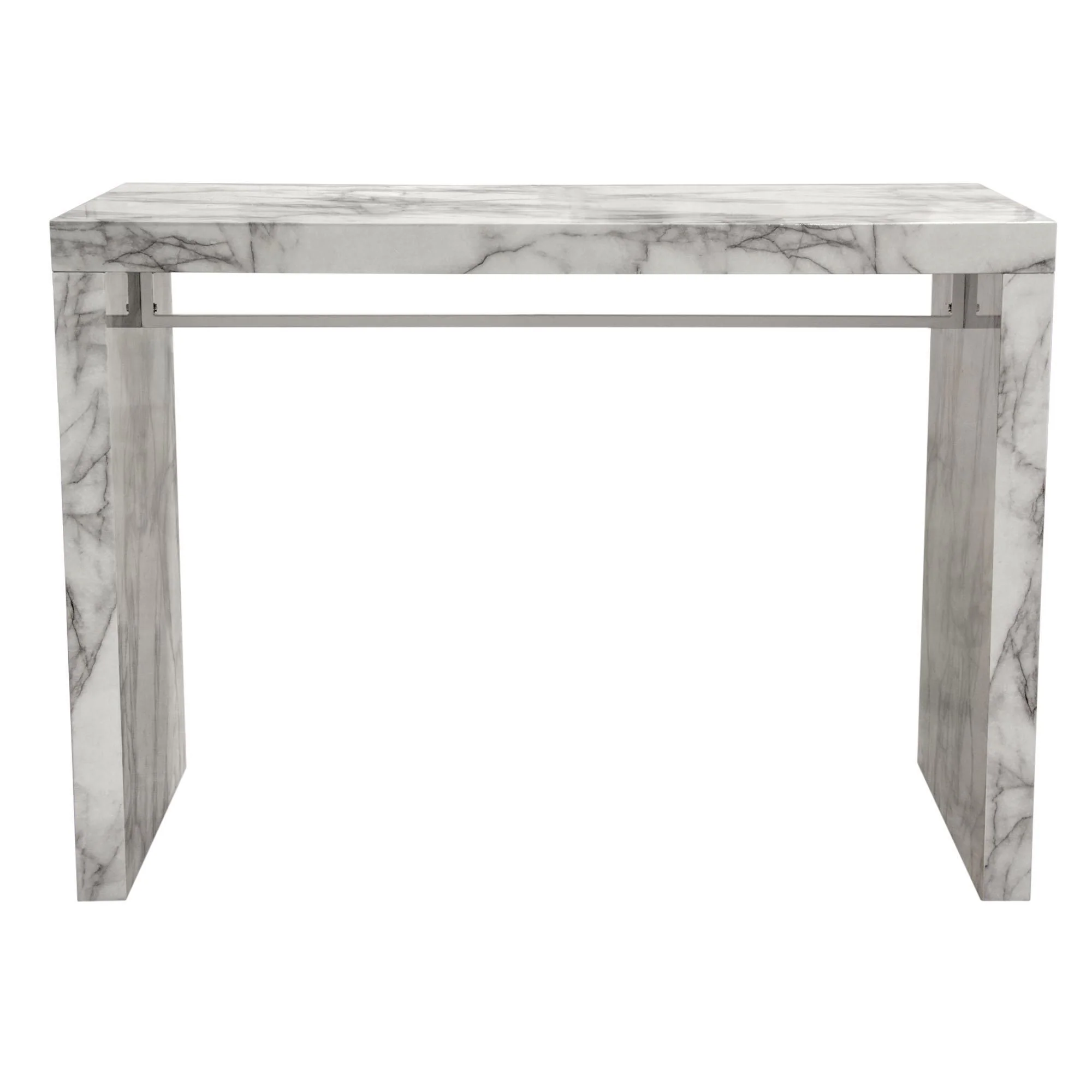Icon Faux Marble Waterfall Bar Height Table by Diamond Sofa - Image 2