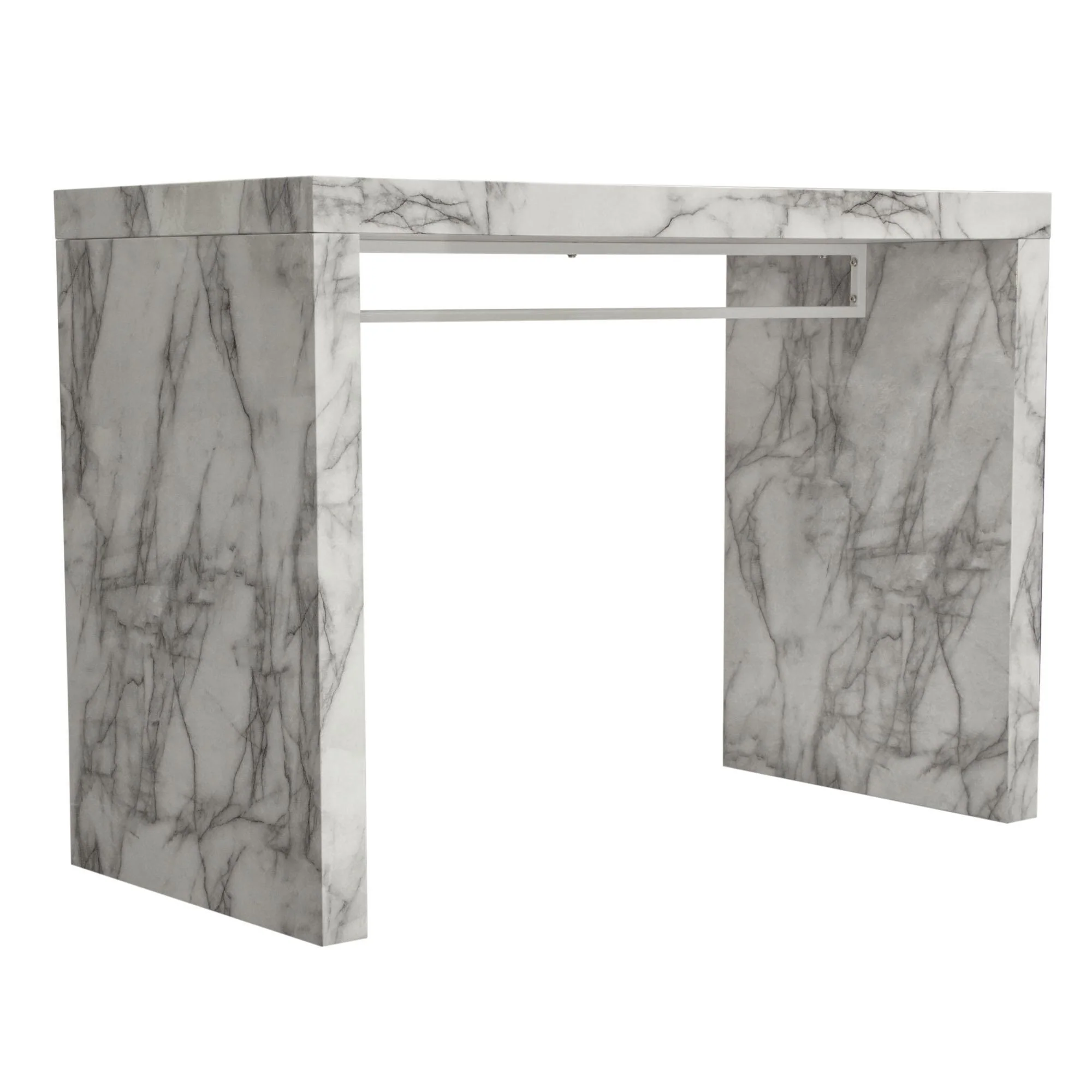 Icon Faux Marble Waterfall Bar Height Table by Diamond Sofa - Image 5