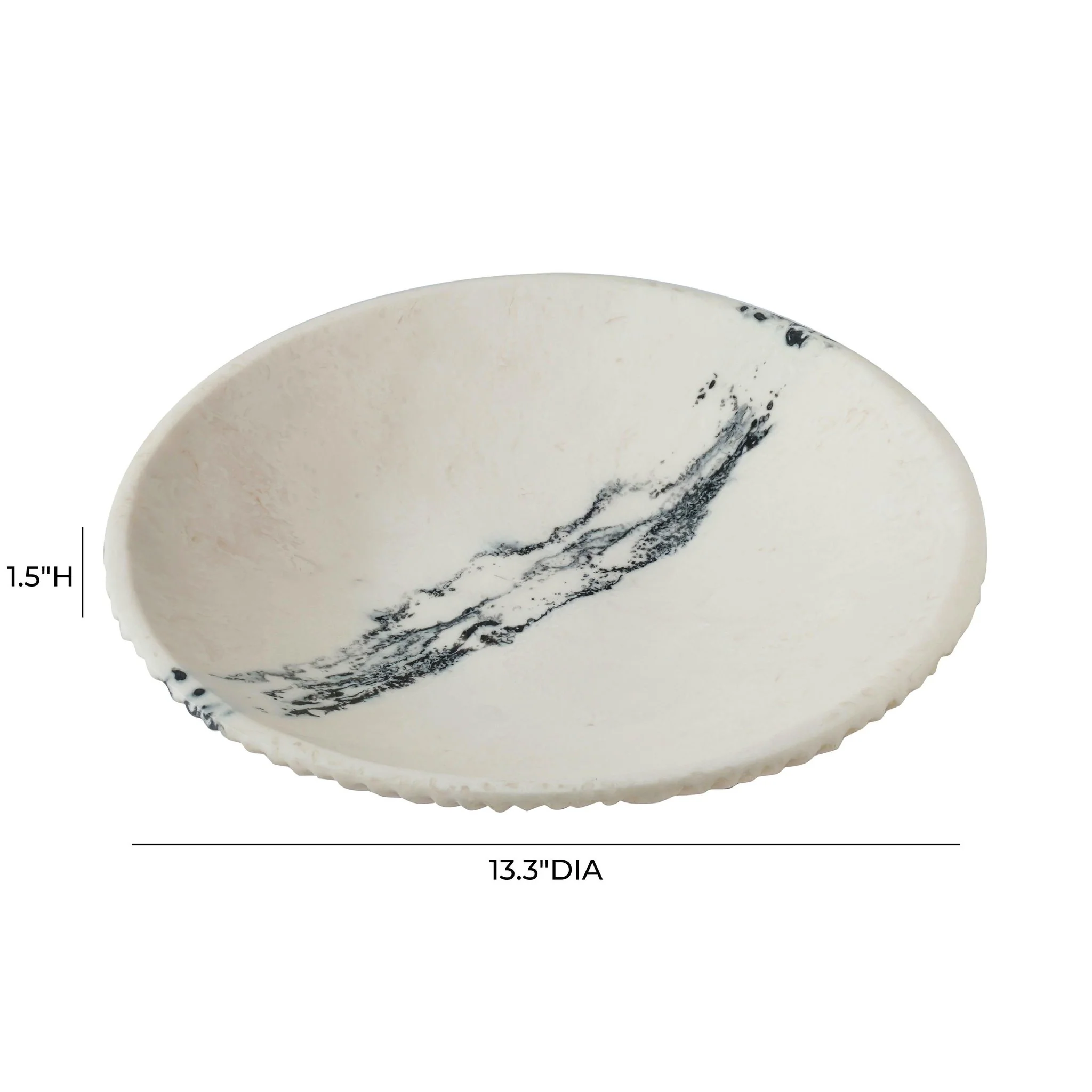 Ikani  Black & White Resin Serving Plate - Image 5