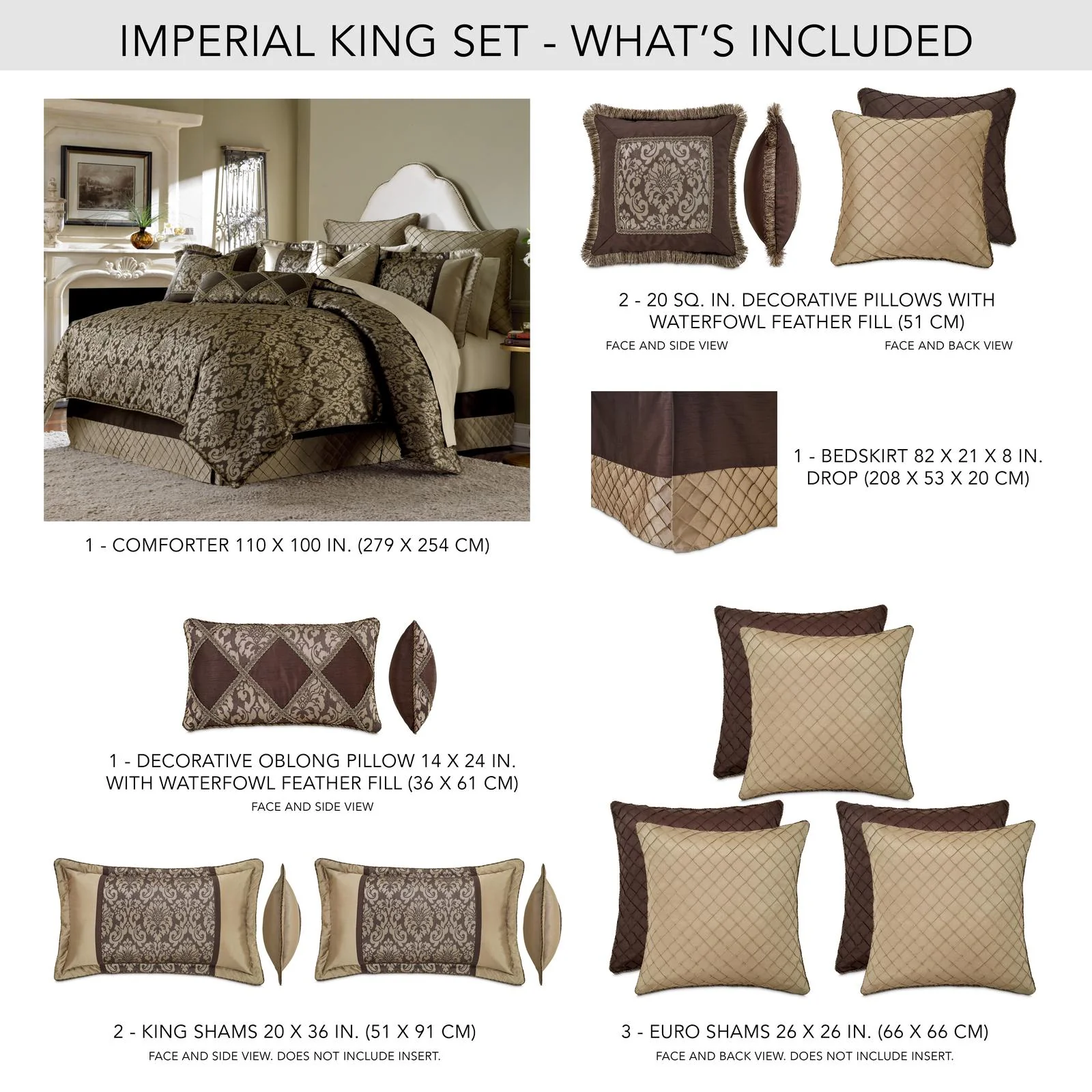 Imperial 10-Piece King Comforter Set - Bronze - Image 31