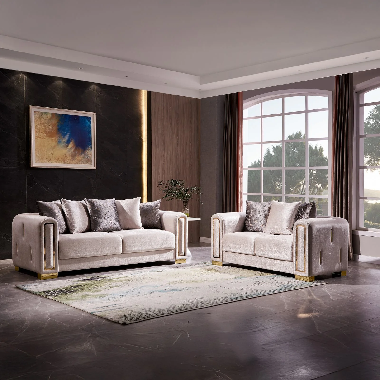 Impreza 2PC Living Room Set Beige - Image 10