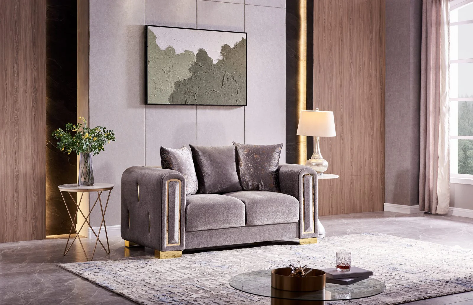 Impreza 2PC Living Room Set Silver - Image 4