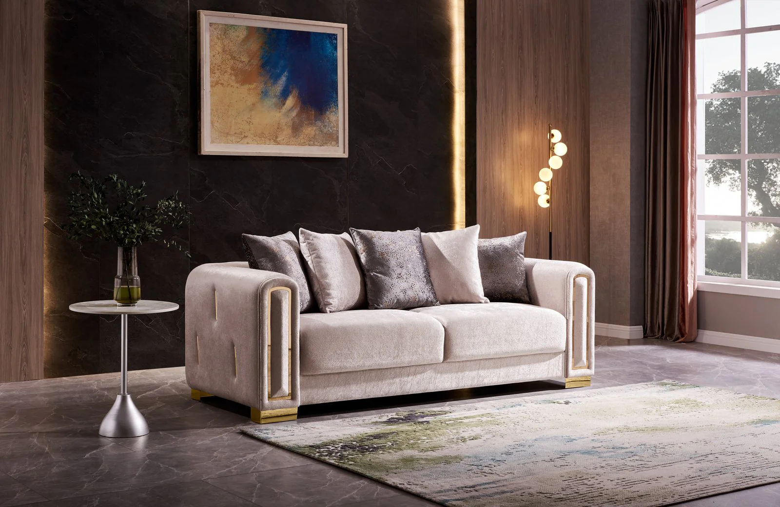 Impreza 3 Pc Living Room set Beige - Image 2