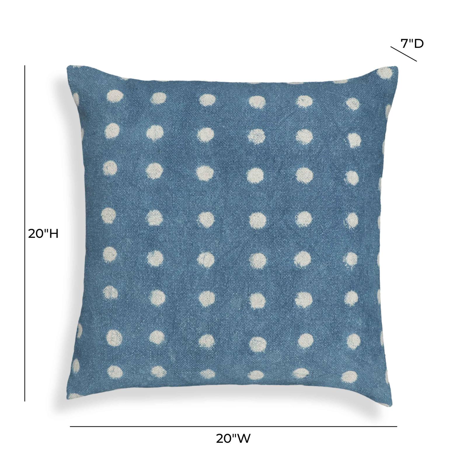 Indigo Dots Cotton 20 inch Square Accent Pillow - Image 13