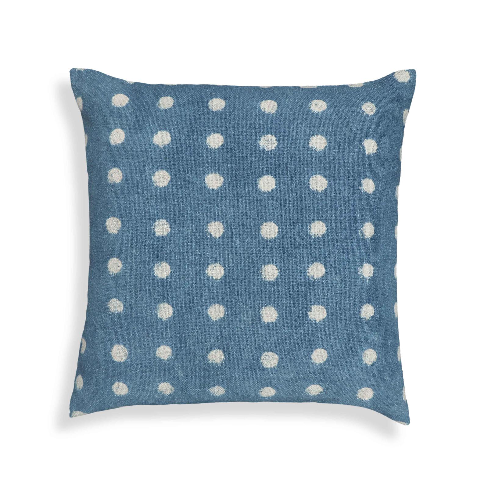 Indigo Dots Cotton 20 inch Square Accent Pillow - Image 9
