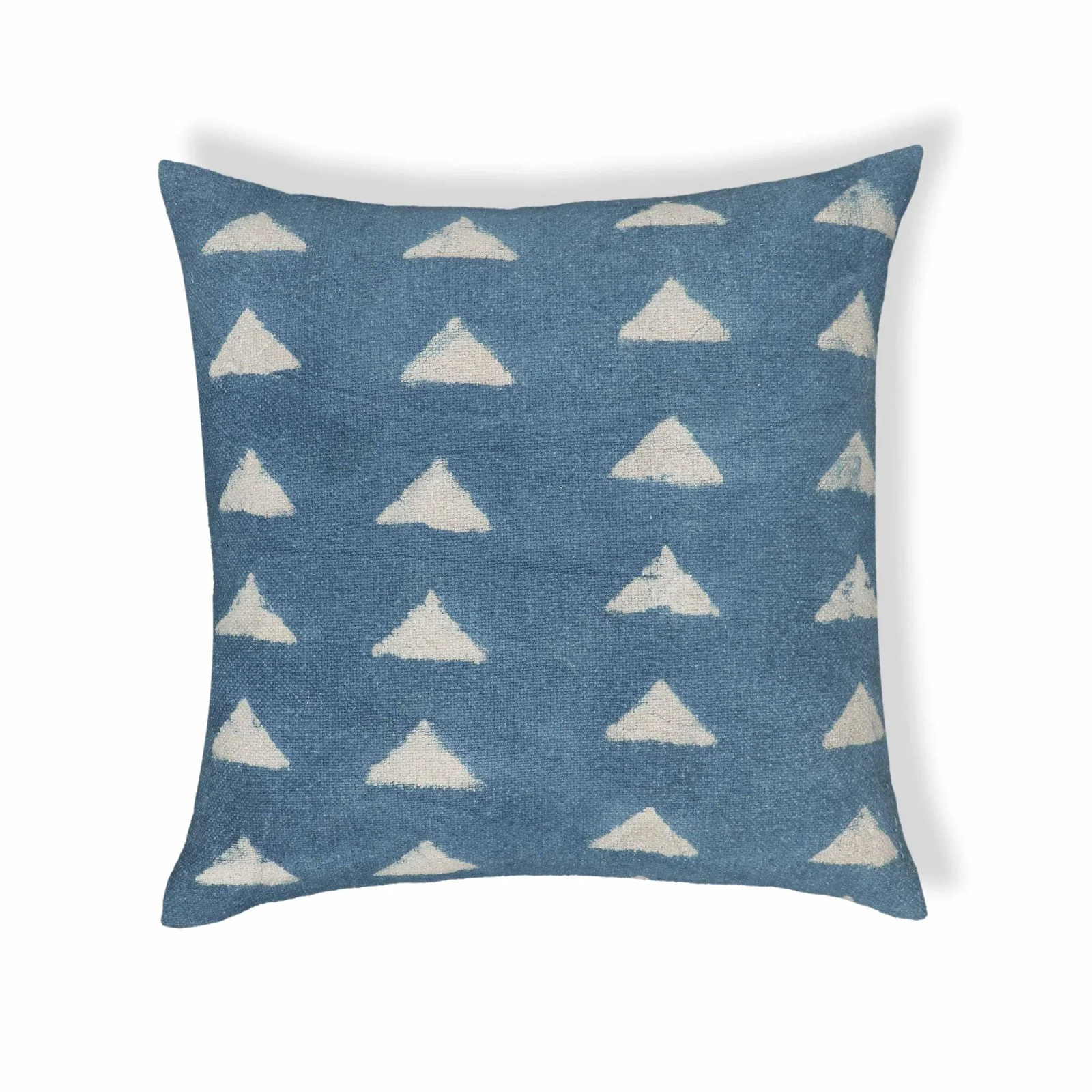 Indigo Triangles Cotton 20 inch Square Accent Pillow - Image 11