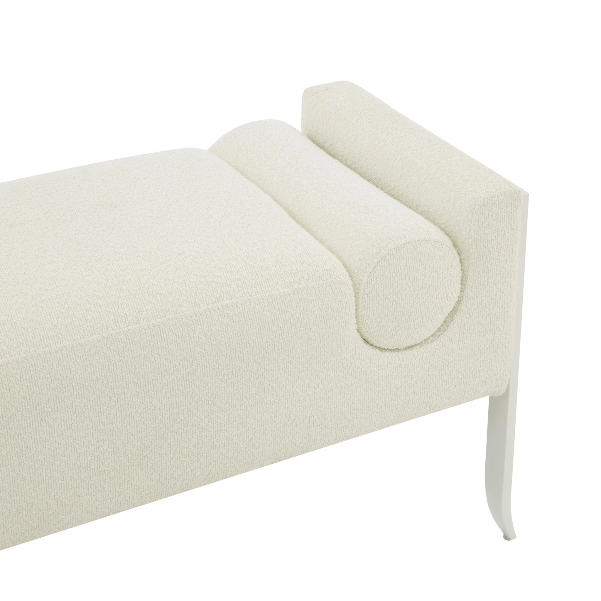 Ines Cream Boucle Bench - Image 5