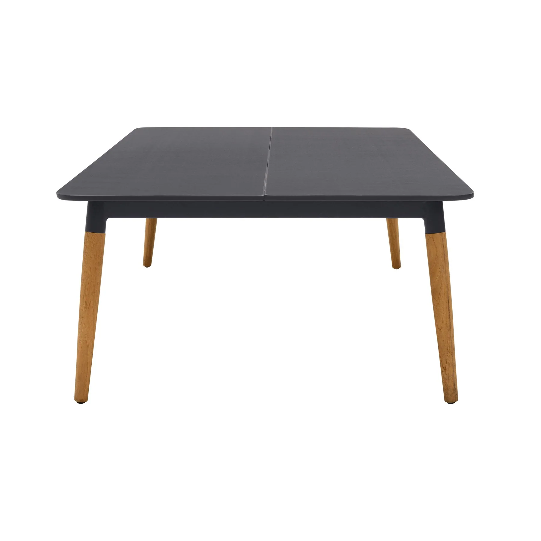 Ipanema Outdoor Dark Gray Rectangular Coffee Table with Teak Legs - Image 3