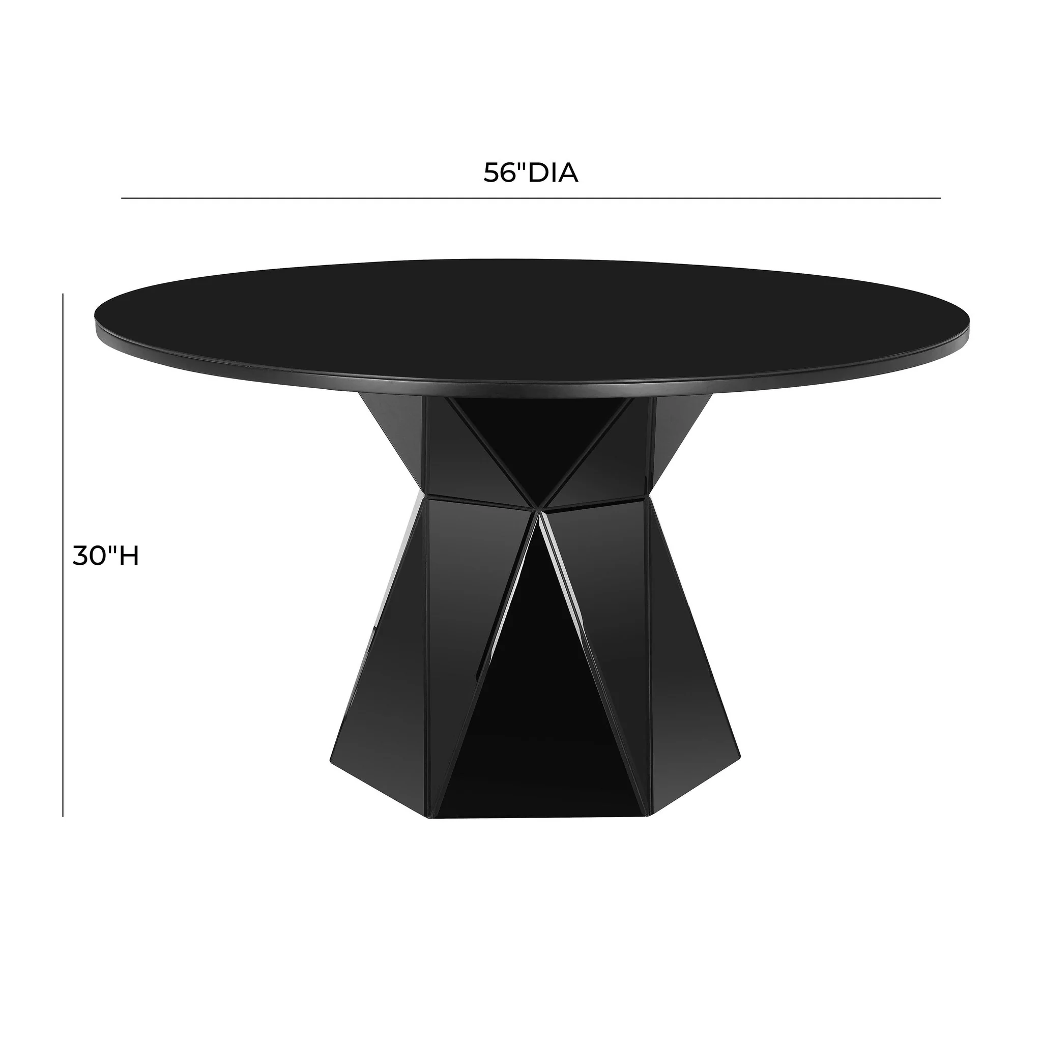 Iris Black Glass Dining Table - Image 5
