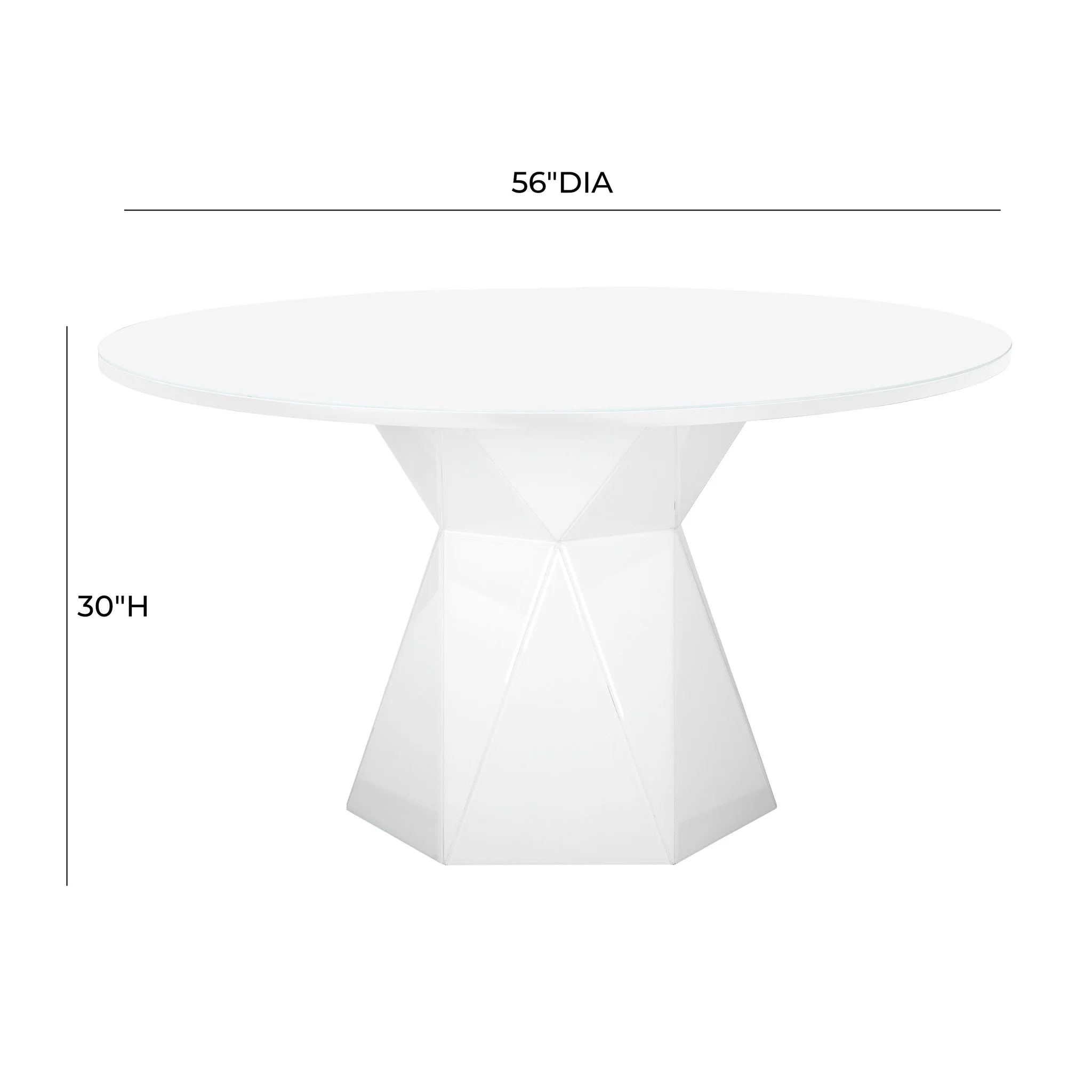 Iris White Glass Dining Table - Image 5